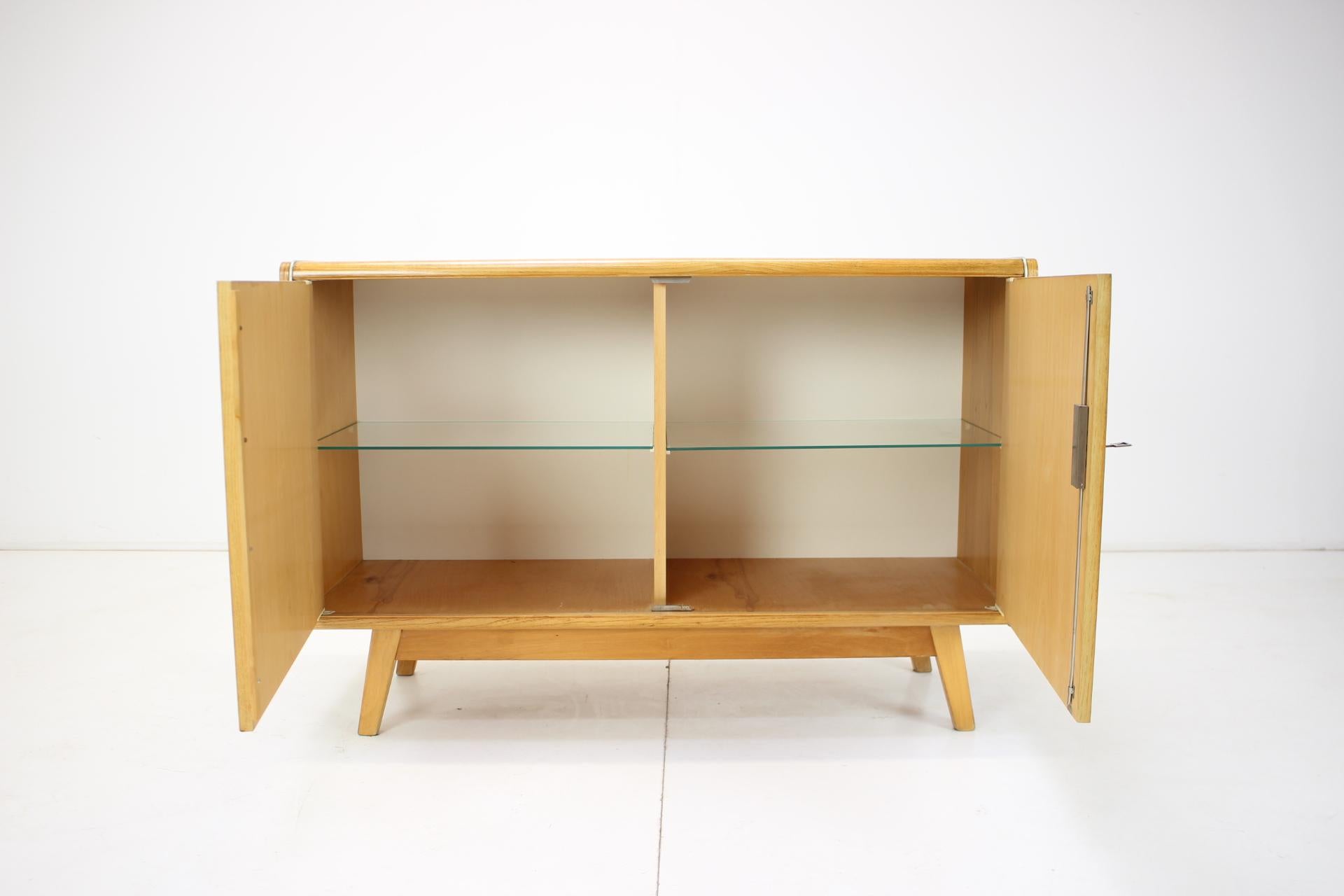 Vintage Cabinet Combination of Veneer and Glass by Jitona, 1960s For Sale 4