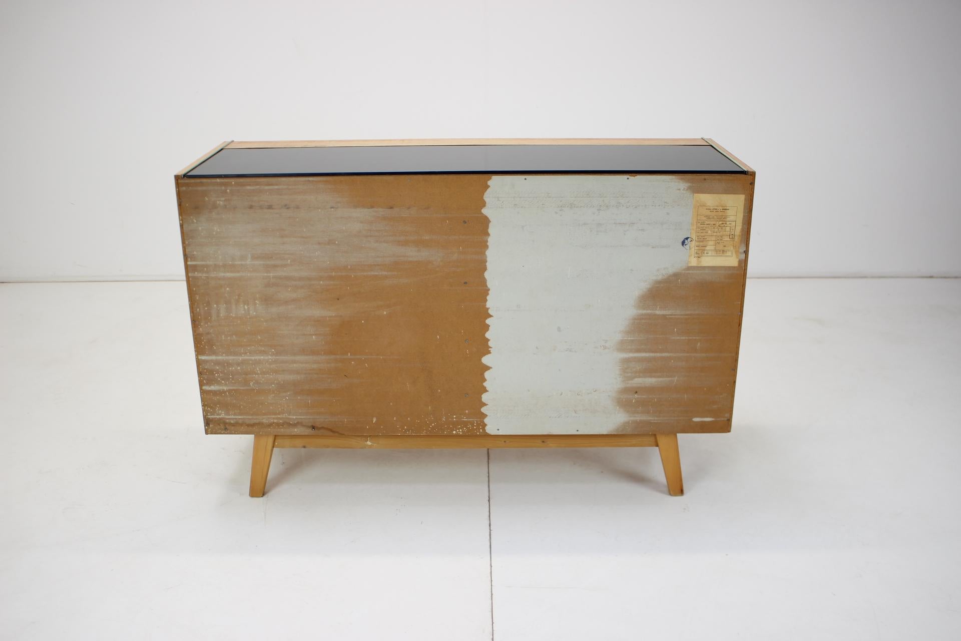 Vintage Cabinet Combination of Veneer and Glass by Jitona, 1960s For Sale 2