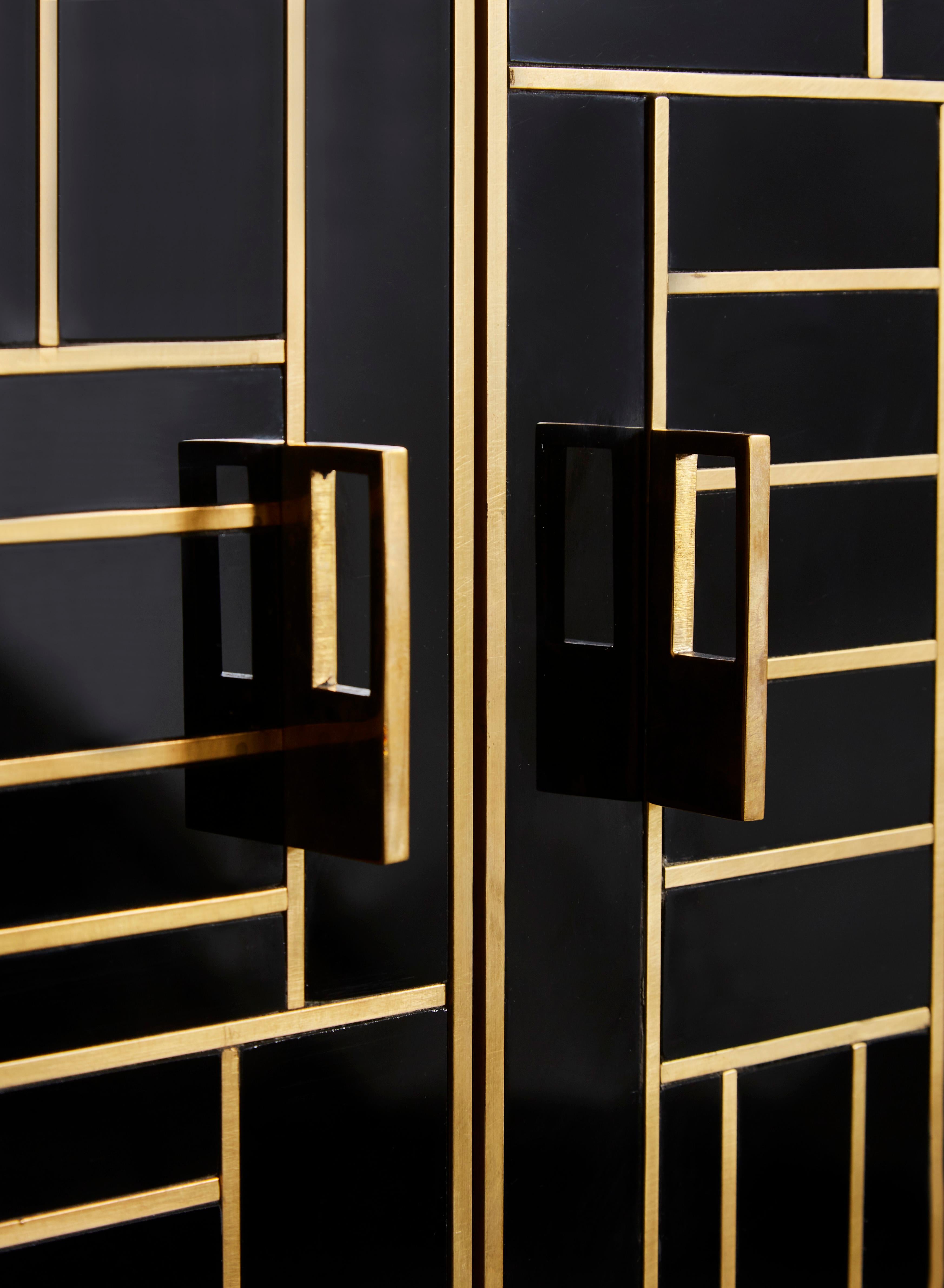 Brass Vintage Cabinet in Mirror, by Studio Glustin