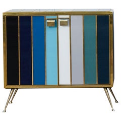 Vintage Cabinet in Mirror, Italy, 1980s