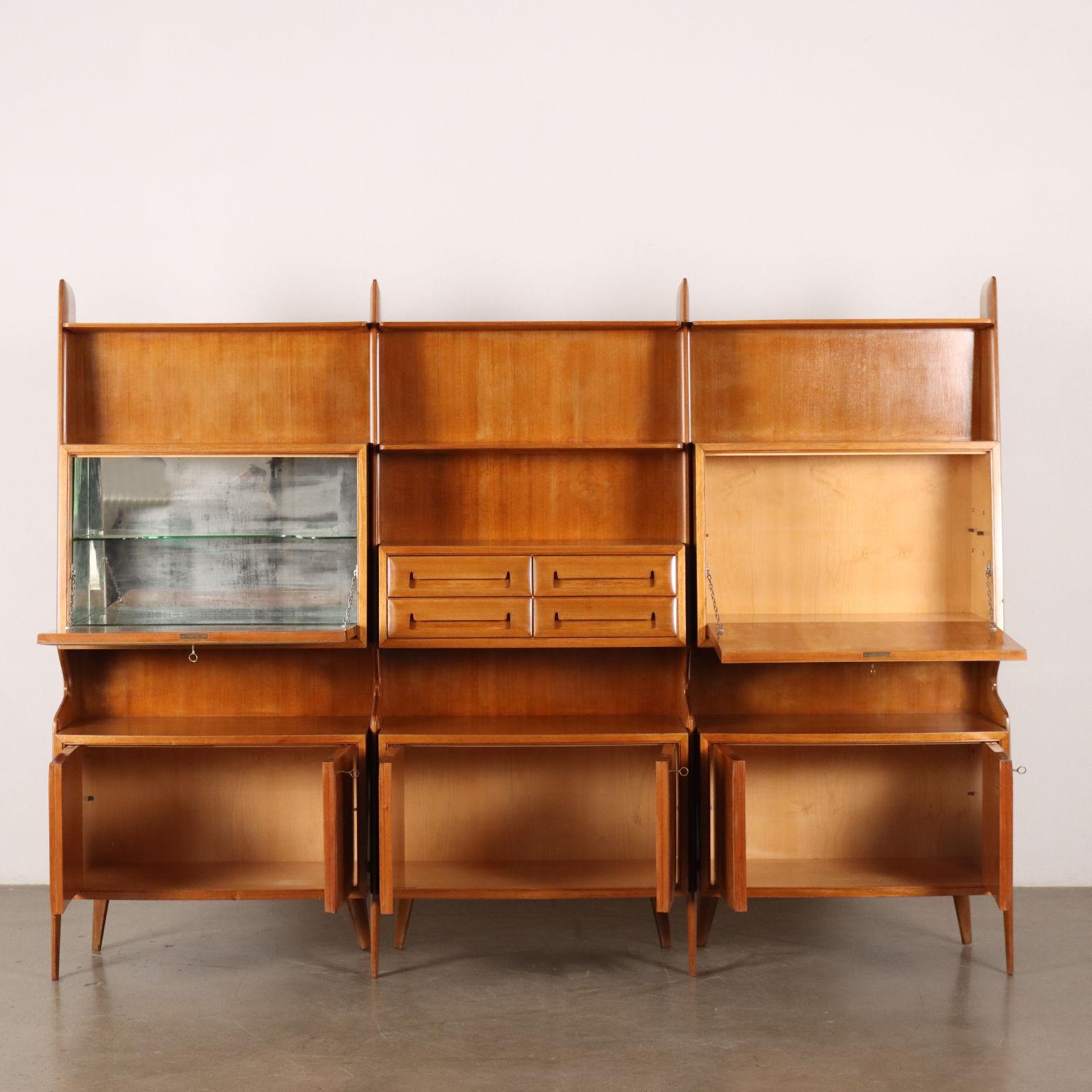 Mid-Century Modern Vintage Cabinet Mahogany Veneer, Italy, 1950s-60s