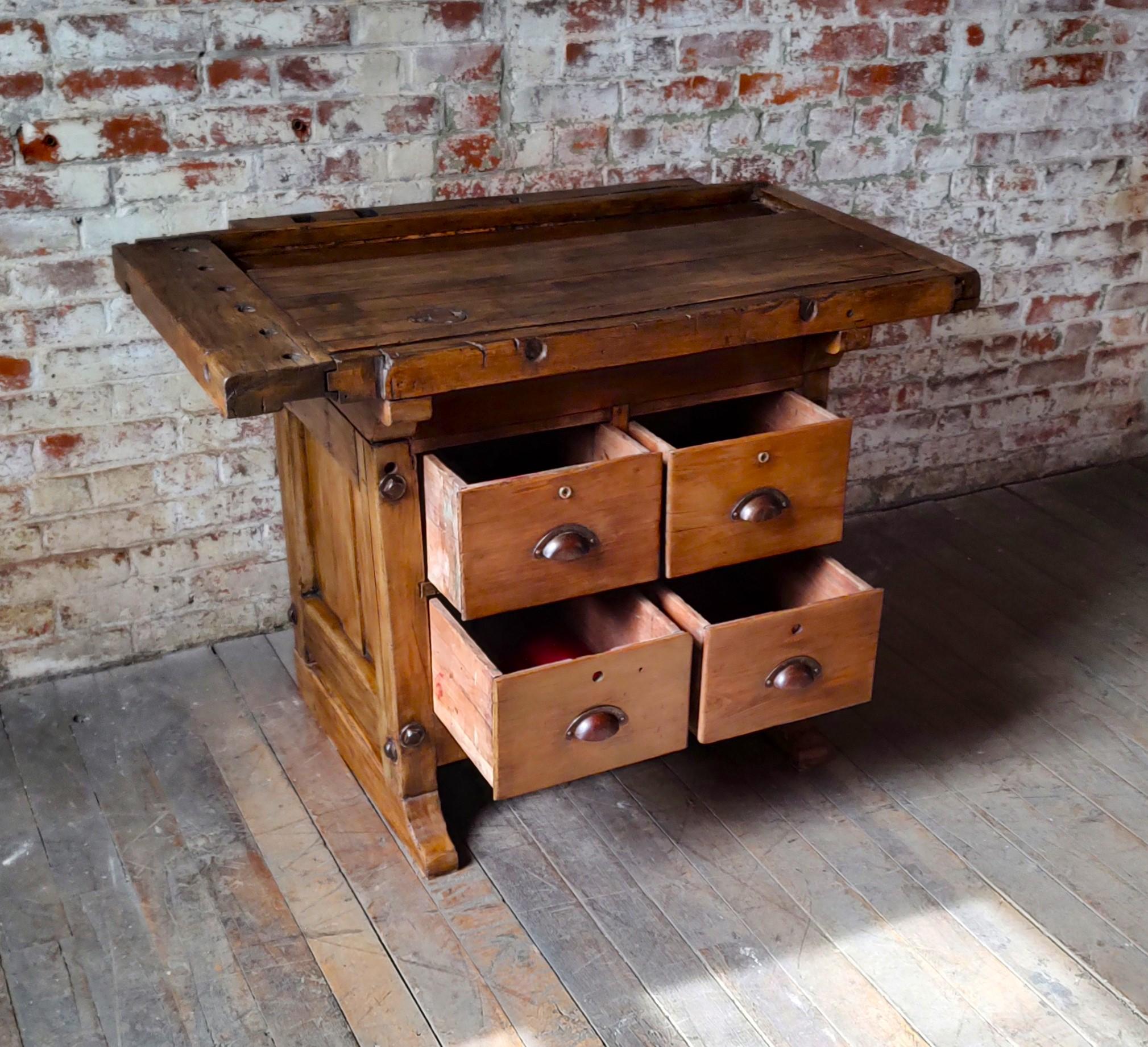 20th Century Vintage Cabinet Maker's Workbench
