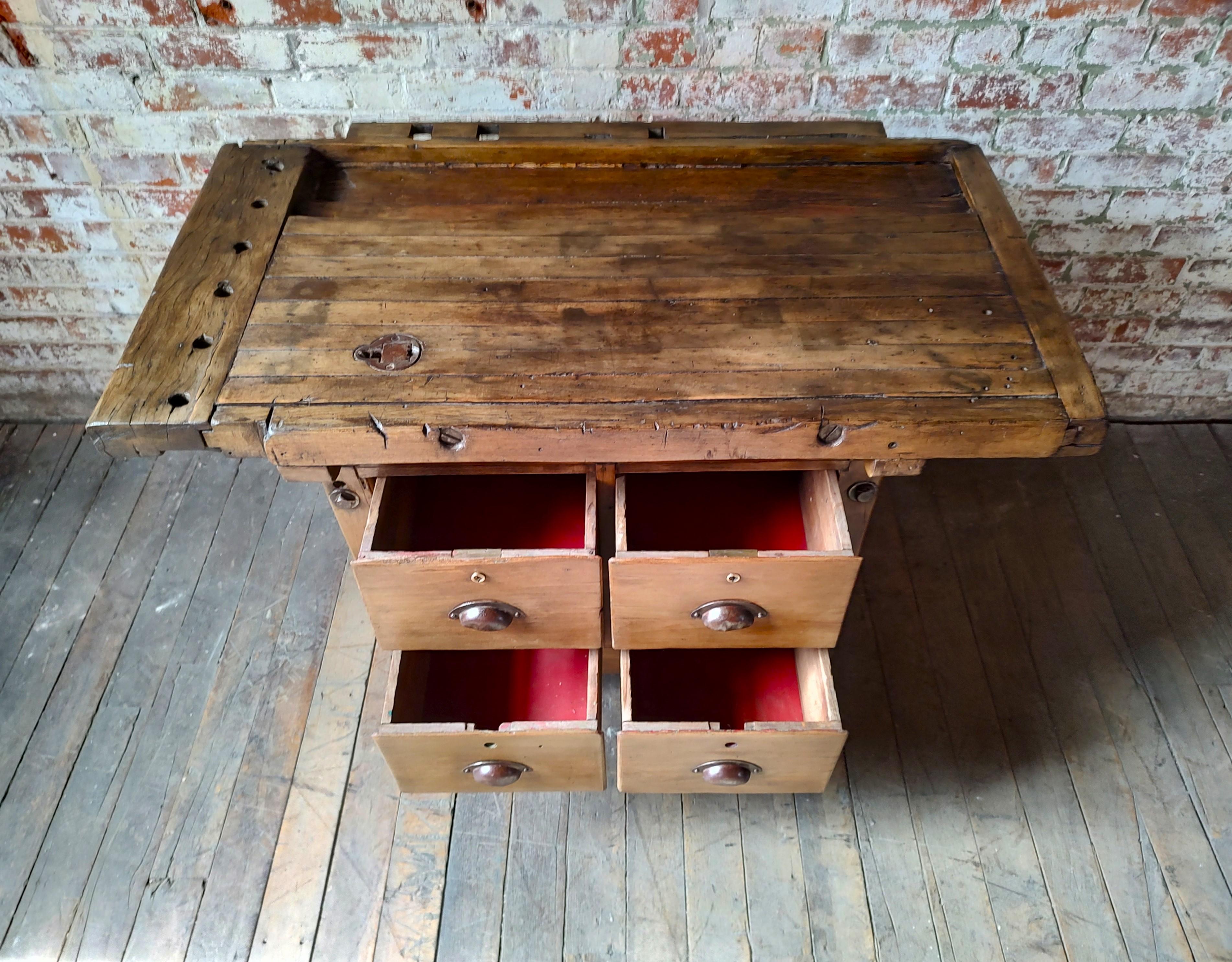 Maple Vintage Cabinet Maker's Workbench