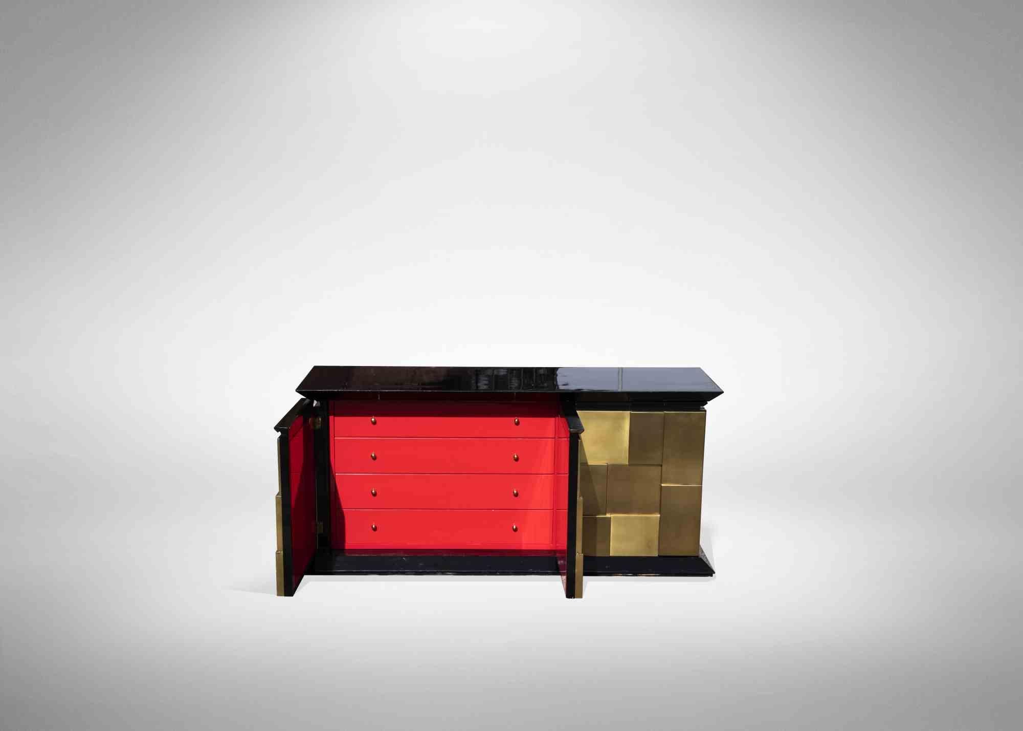 Lacquered Vintage Cabinet Set by Luciano Frigerio, 1970s