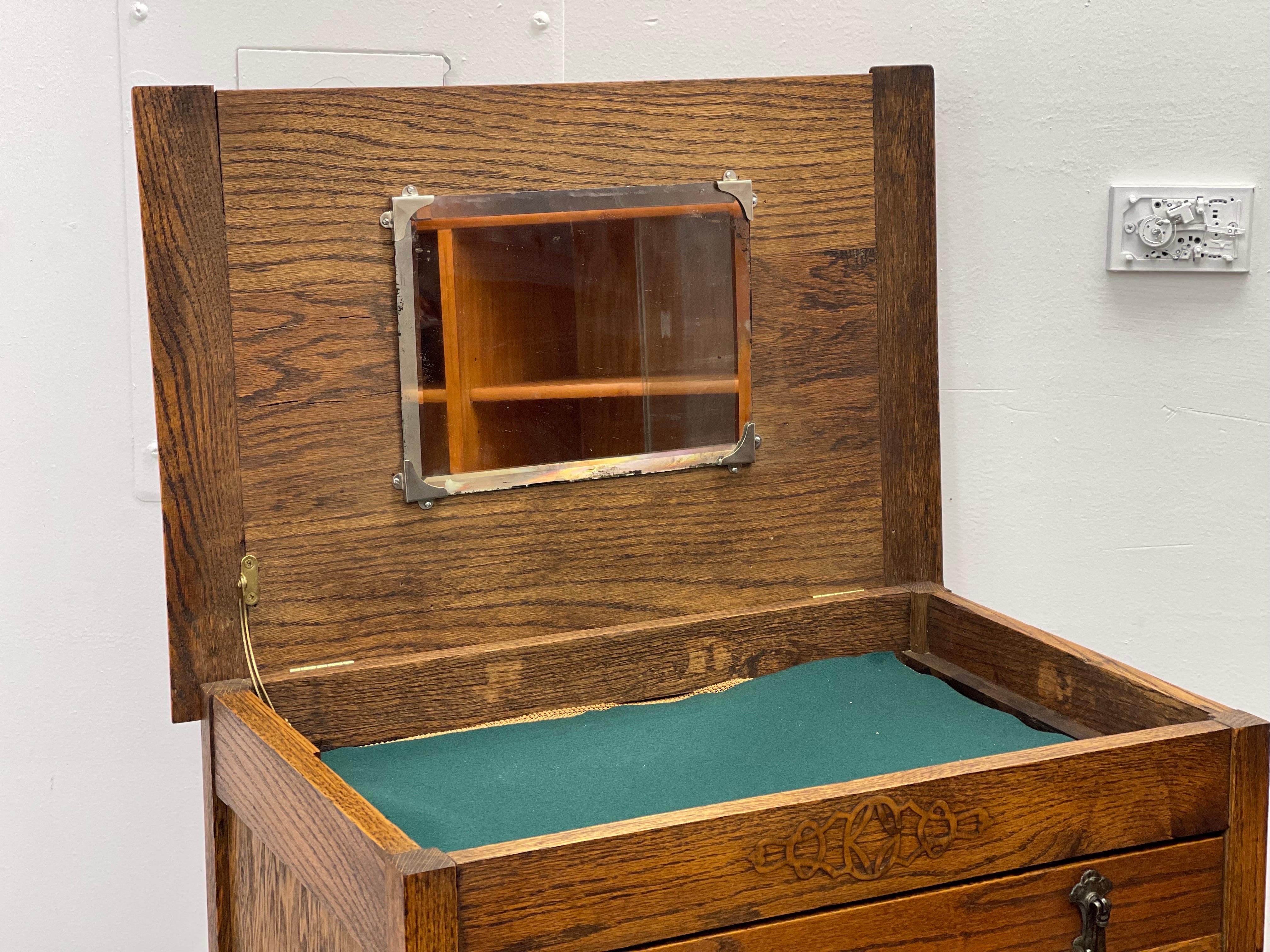 Late 20th Century Vintage Cabinet Storage with Adjustable Shelves Possibly Tiger Oak For Sale