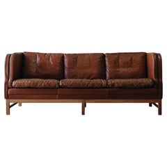 Vintage Cabinetmaker Leather Sofa From Denmark, Circa 1970