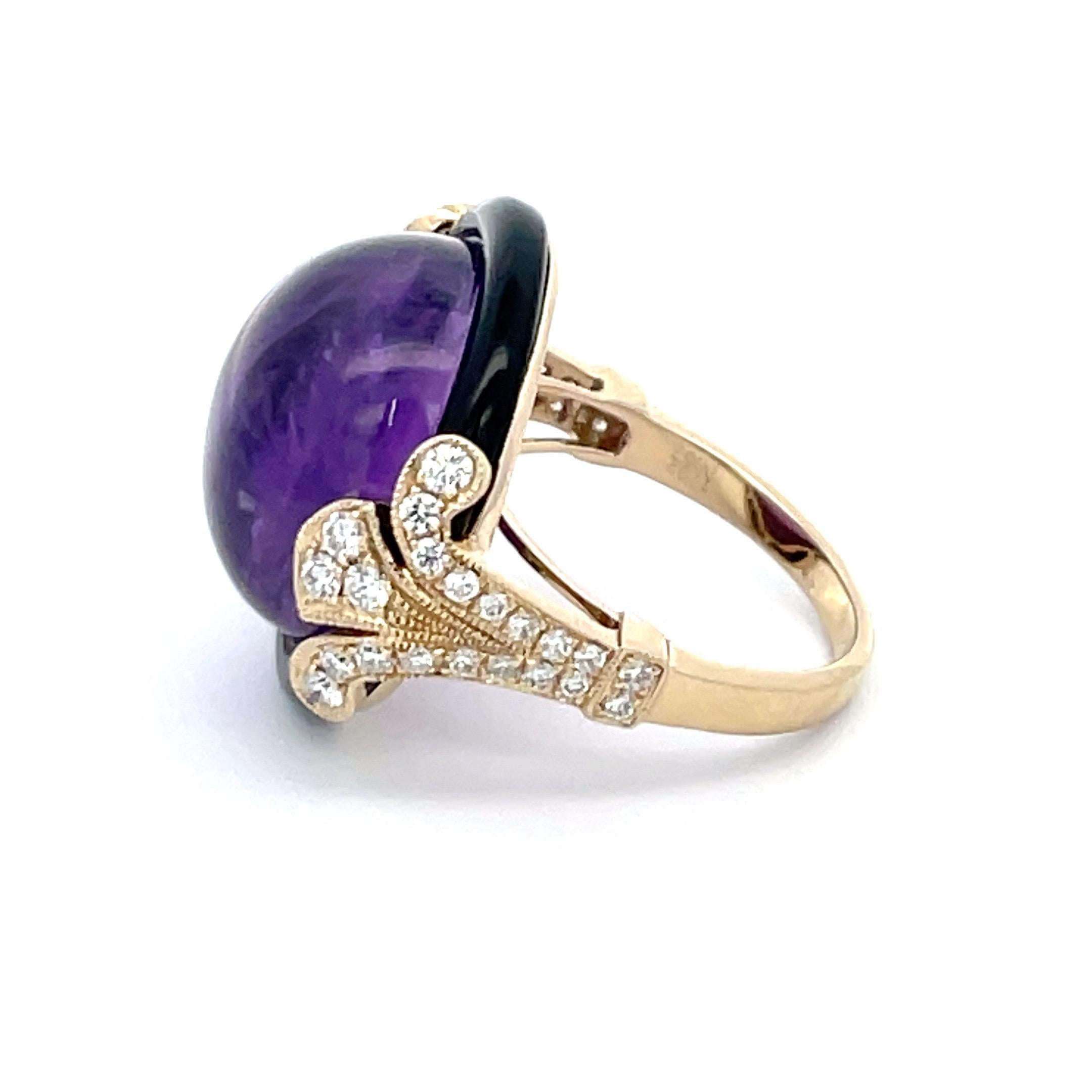 onyx and amethyst ring