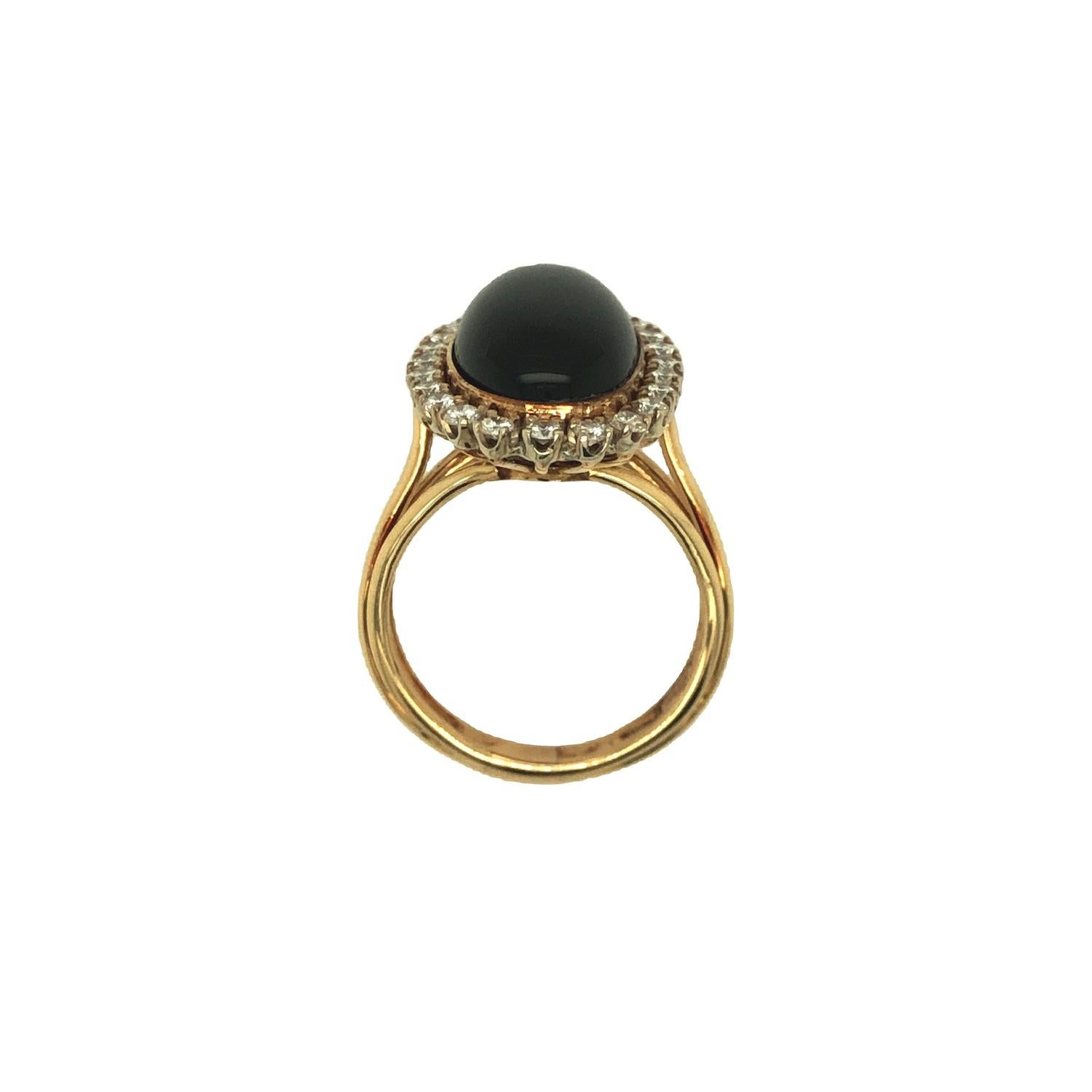 black onyx ring with diamond in the middle meaning