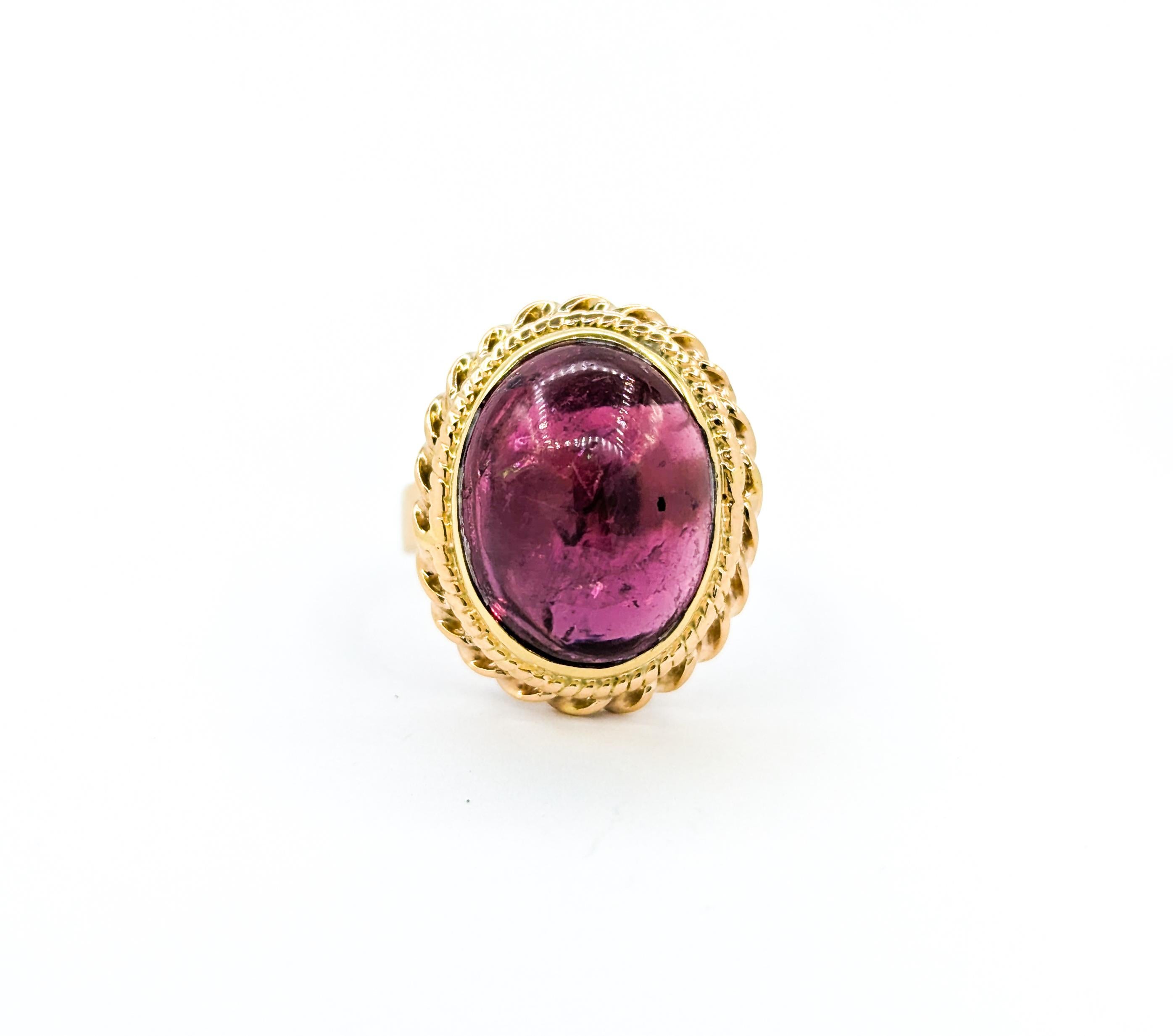 Vintage Cabochon Rubellit Turmalin Ring im Angebot 6