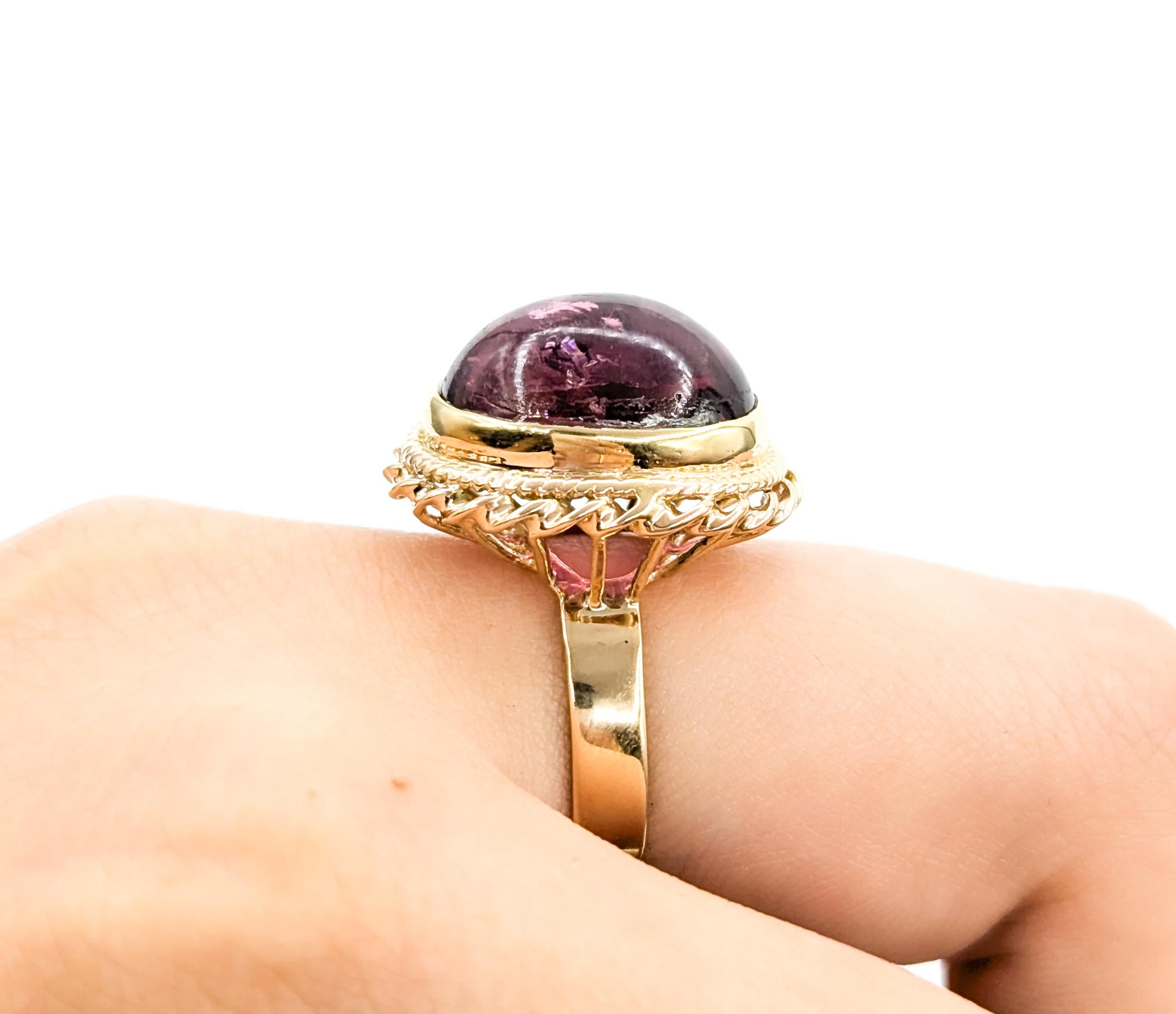 Vintage Cabochon Rubellit Turmalin Ring (Retro) im Angebot
