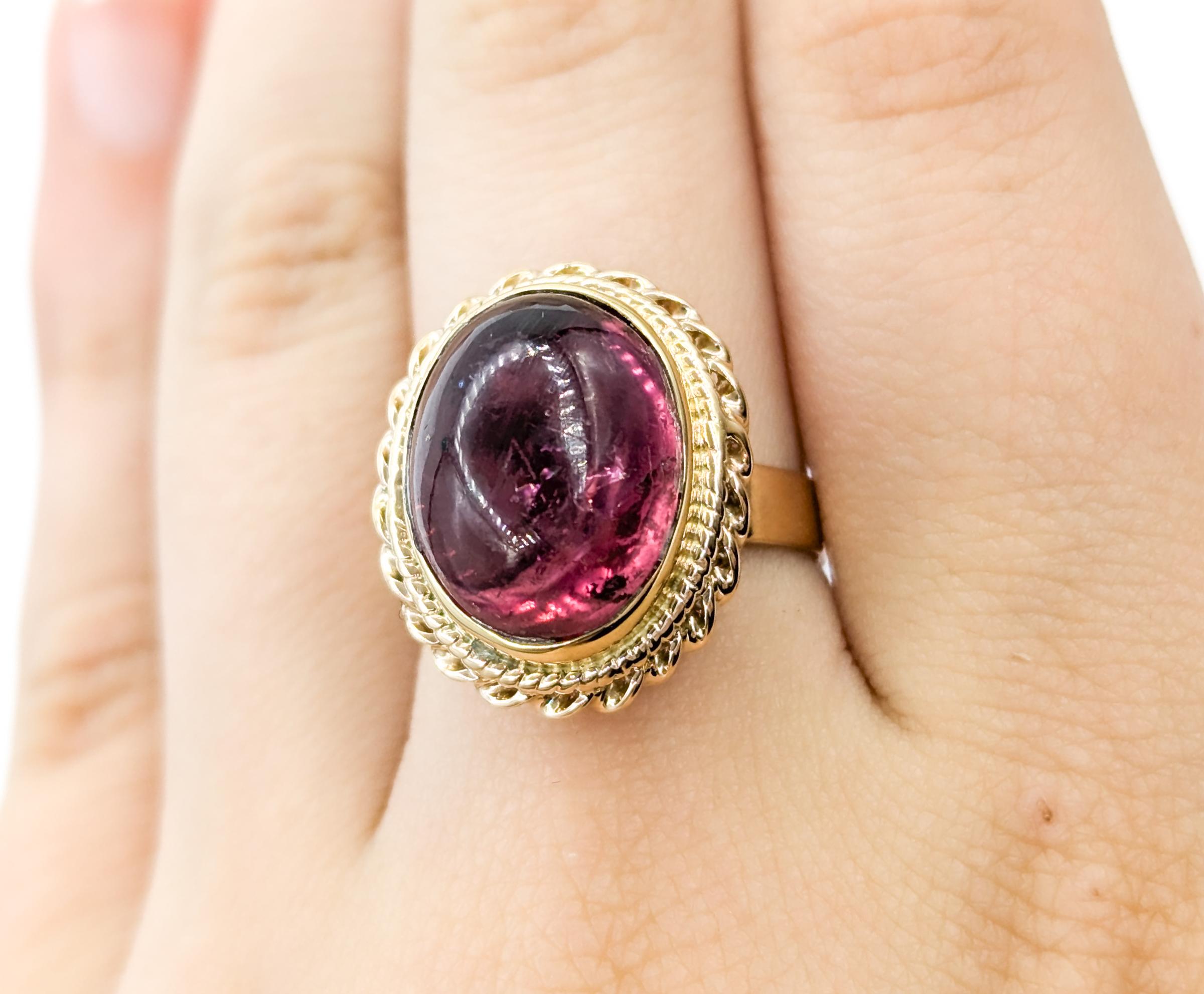 Vintage Cabochon Rubellit Turmalin Ring Damen im Angebot
