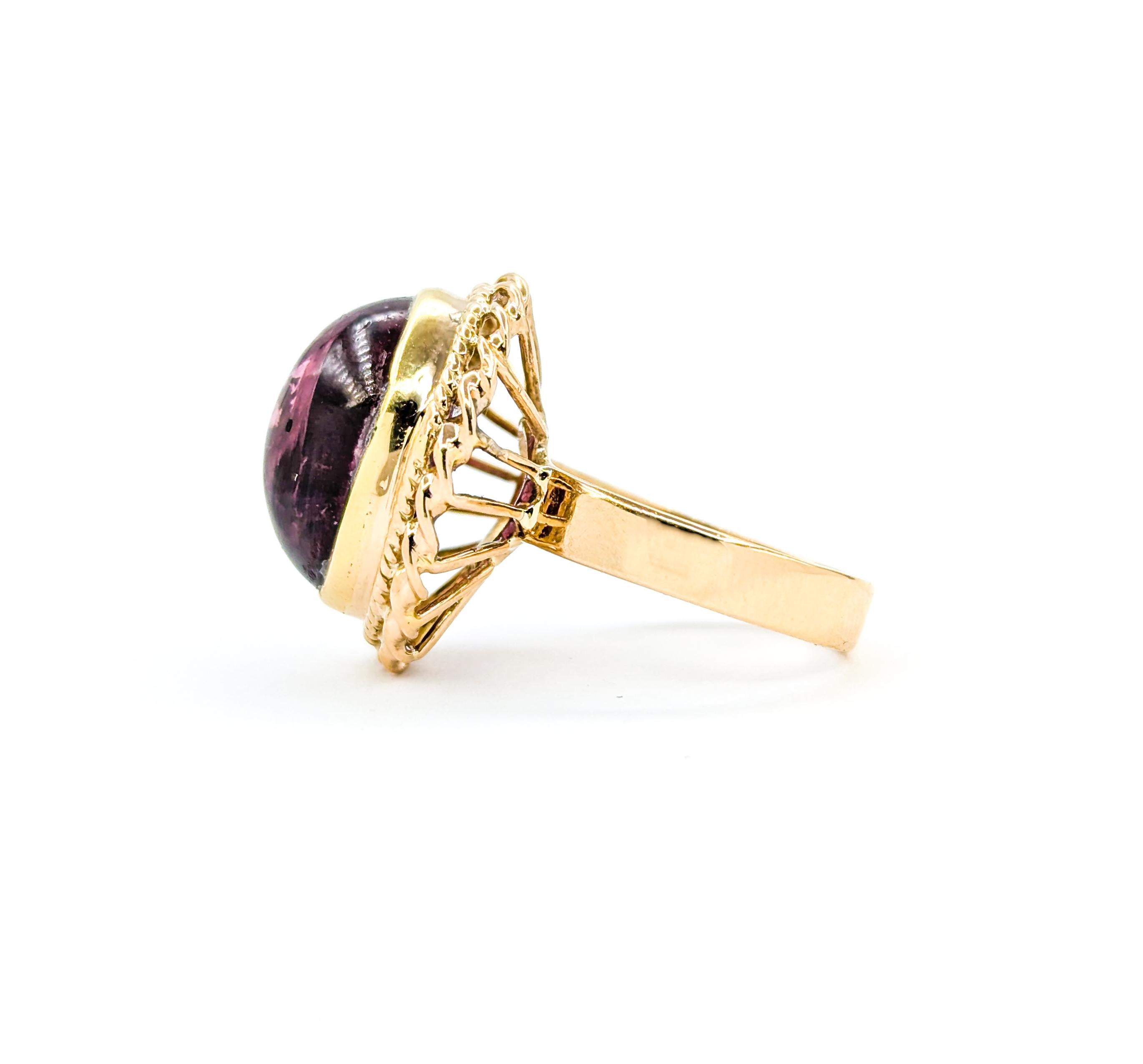 Vintage Cabochon Rubellit Turmalin Ring im Angebot 1