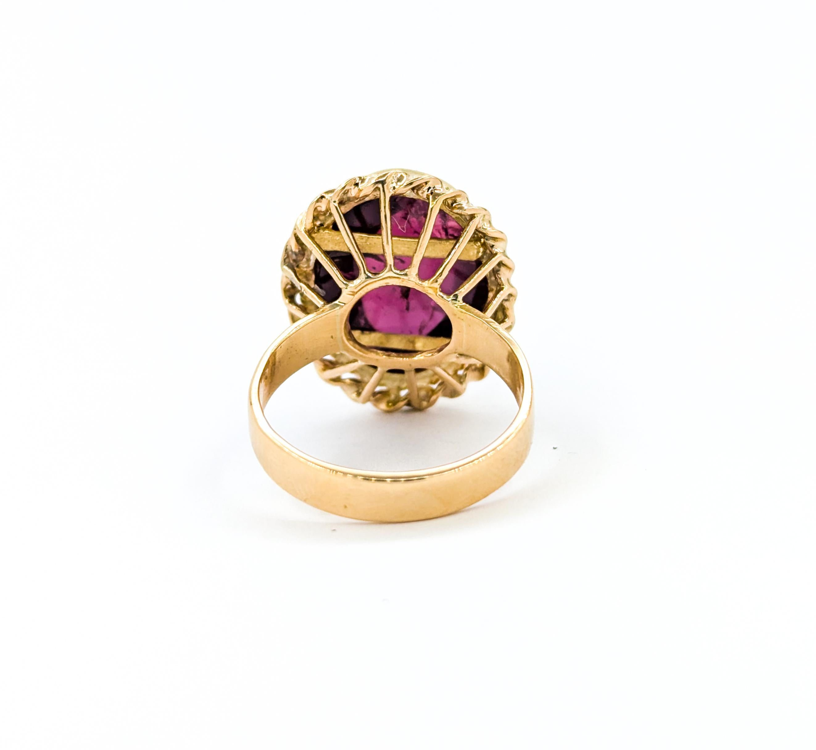 Vintage Cabochon Rubellit Turmalin Ring im Angebot 3