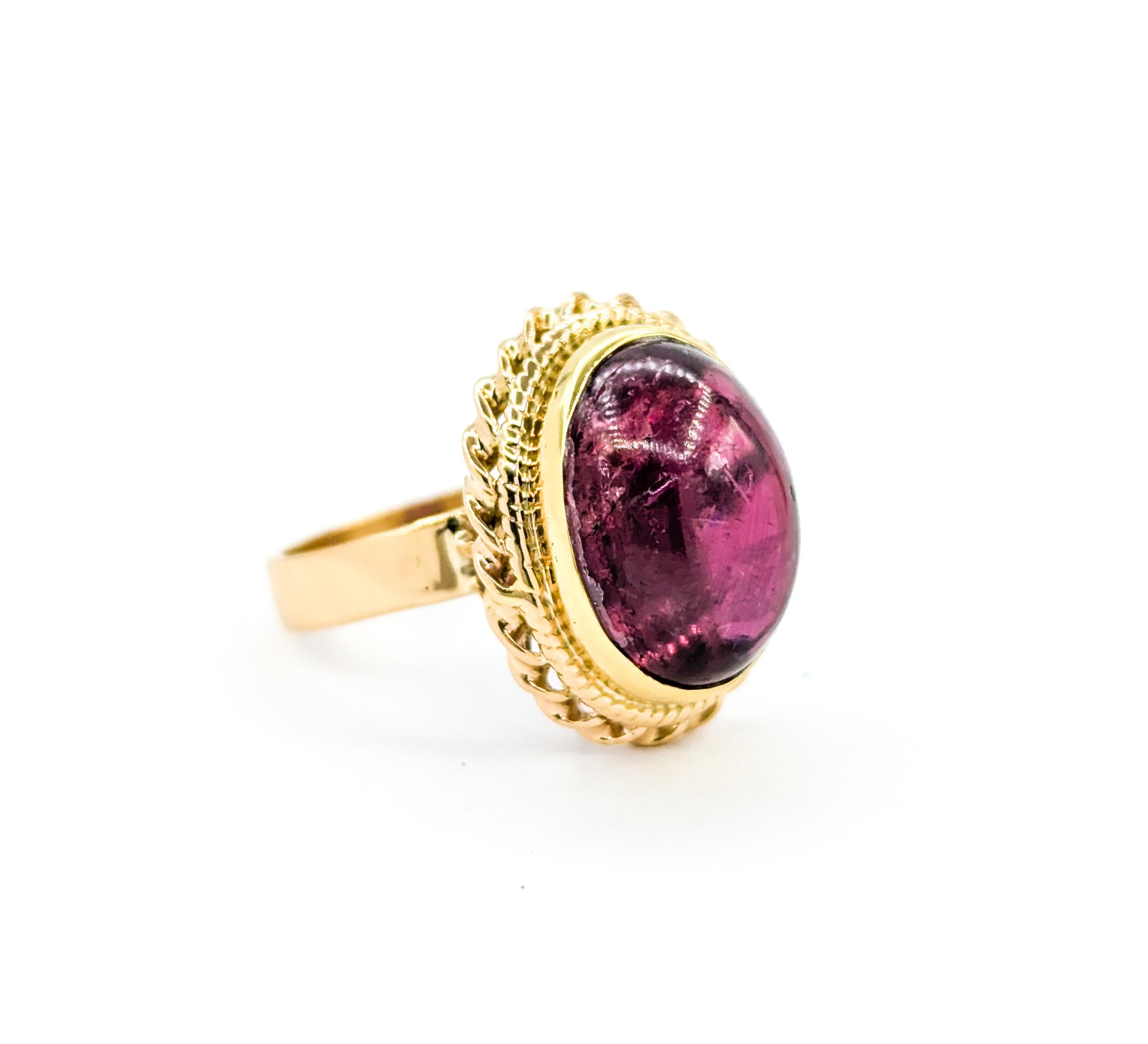 Vintage Cabochon Rubellit Turmalin Ring im Angebot 4