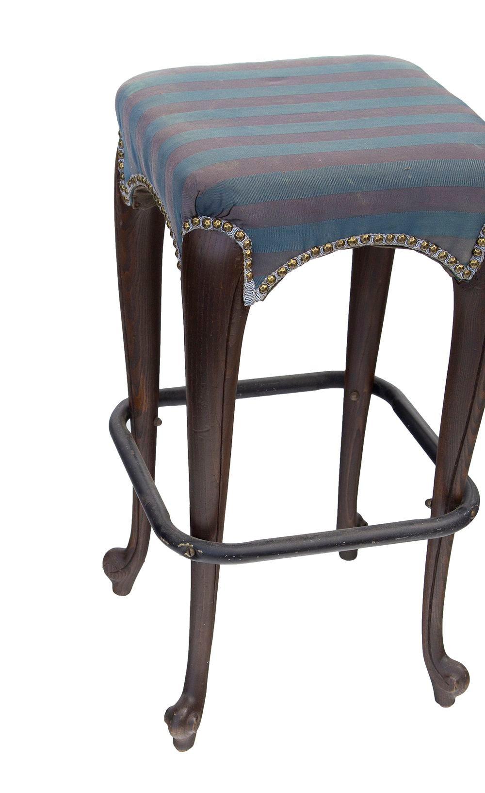 Louis XV Vintage Cabriole Leg Bar Height Barstools, S/3 For Sale