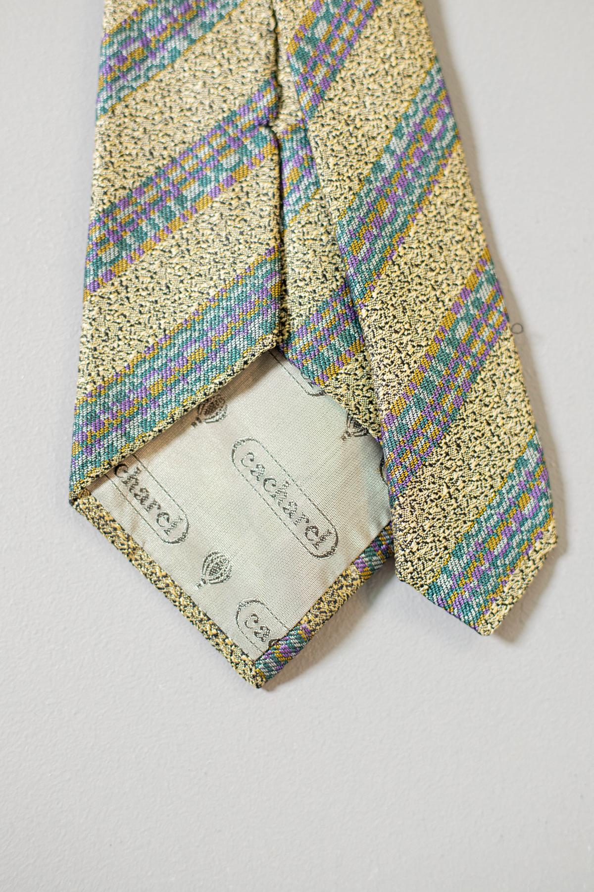 Marron Cacharel cravate vintage entièrement en soie en vente