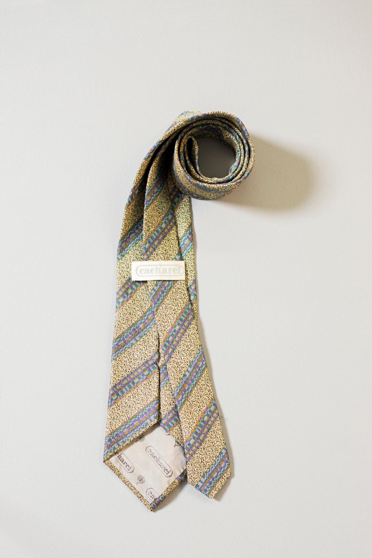 Cacharel cravate vintage entièrement en soie en vente 1