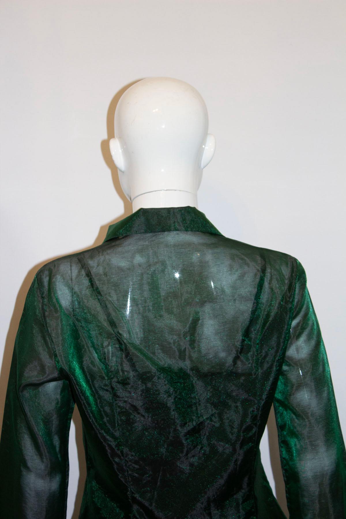 Vintage Cacharel Emerald Green Evening Shirt For Sale 1