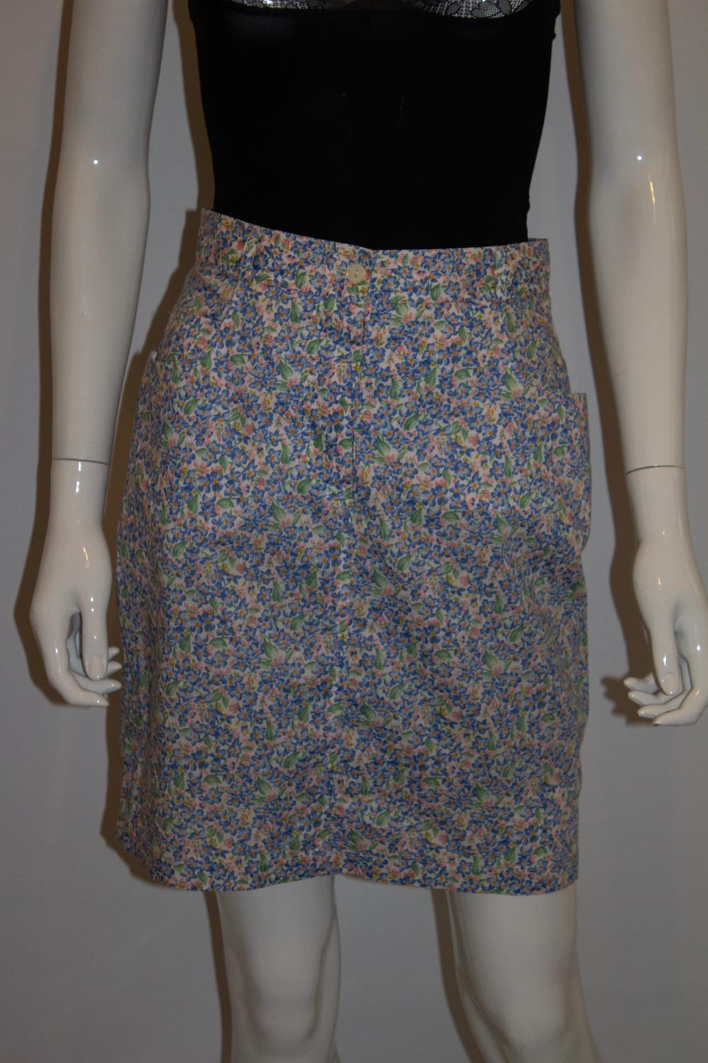 Vintage Cacharel - Jupe en coton à fleurs Pour femmes en vente