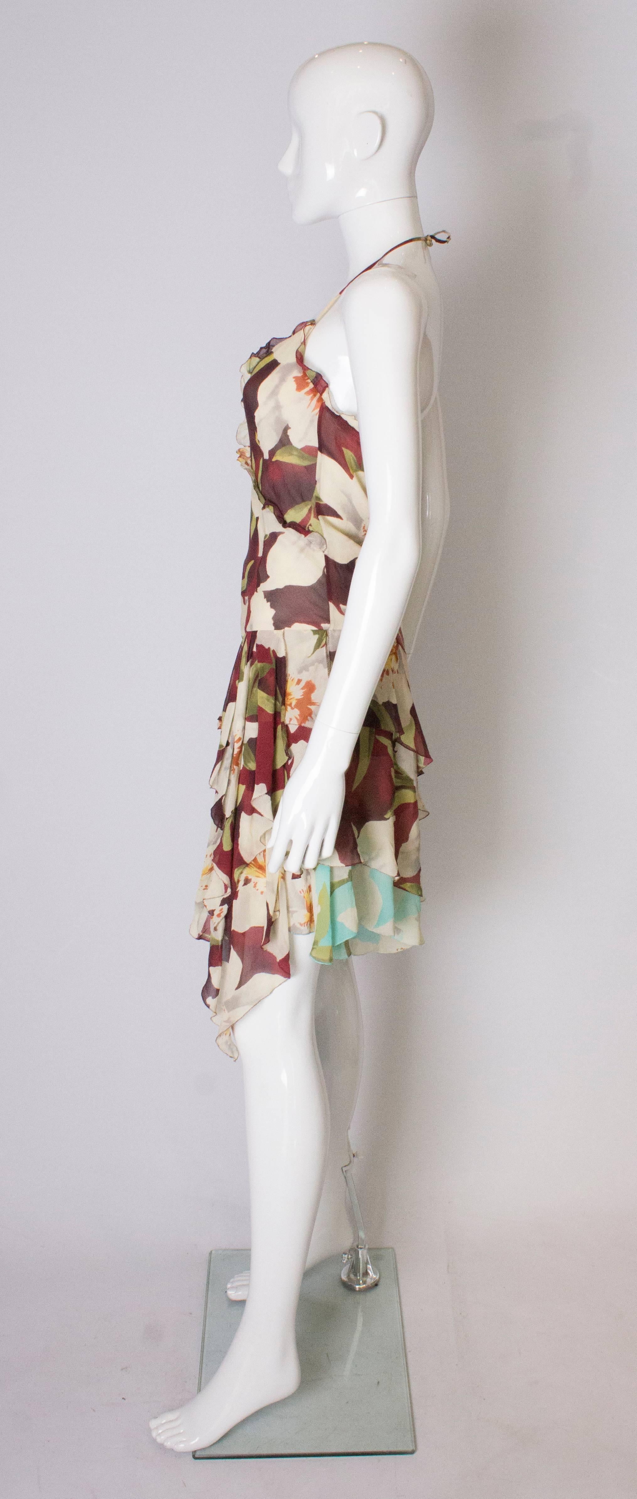 Women's A vintage 1990s floral pinted silk party dress by Cacharel 