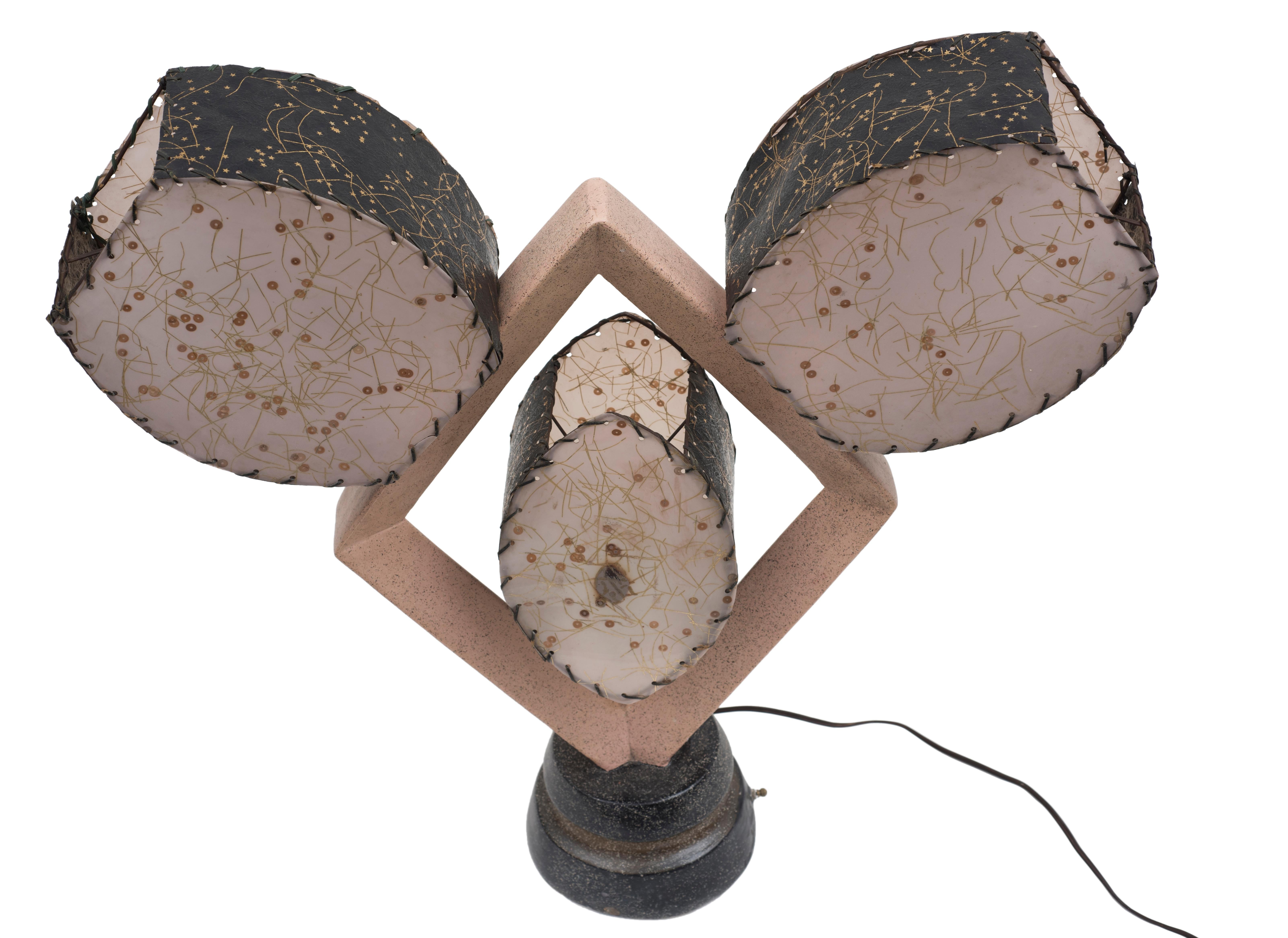 Vintage Cactus Lamp, American Manufacture, 1940s In Good Condition For Sale In Roma, IT