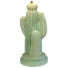 Vintage Cactus-Lampe Südwestliche Volkskunst Bon-Kunst Gips-Skulptur Groß