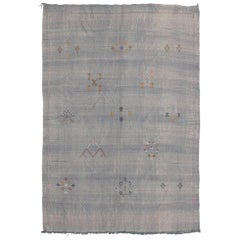 Vintage Cactus Silk Vintage Moroccan Kilim Rug