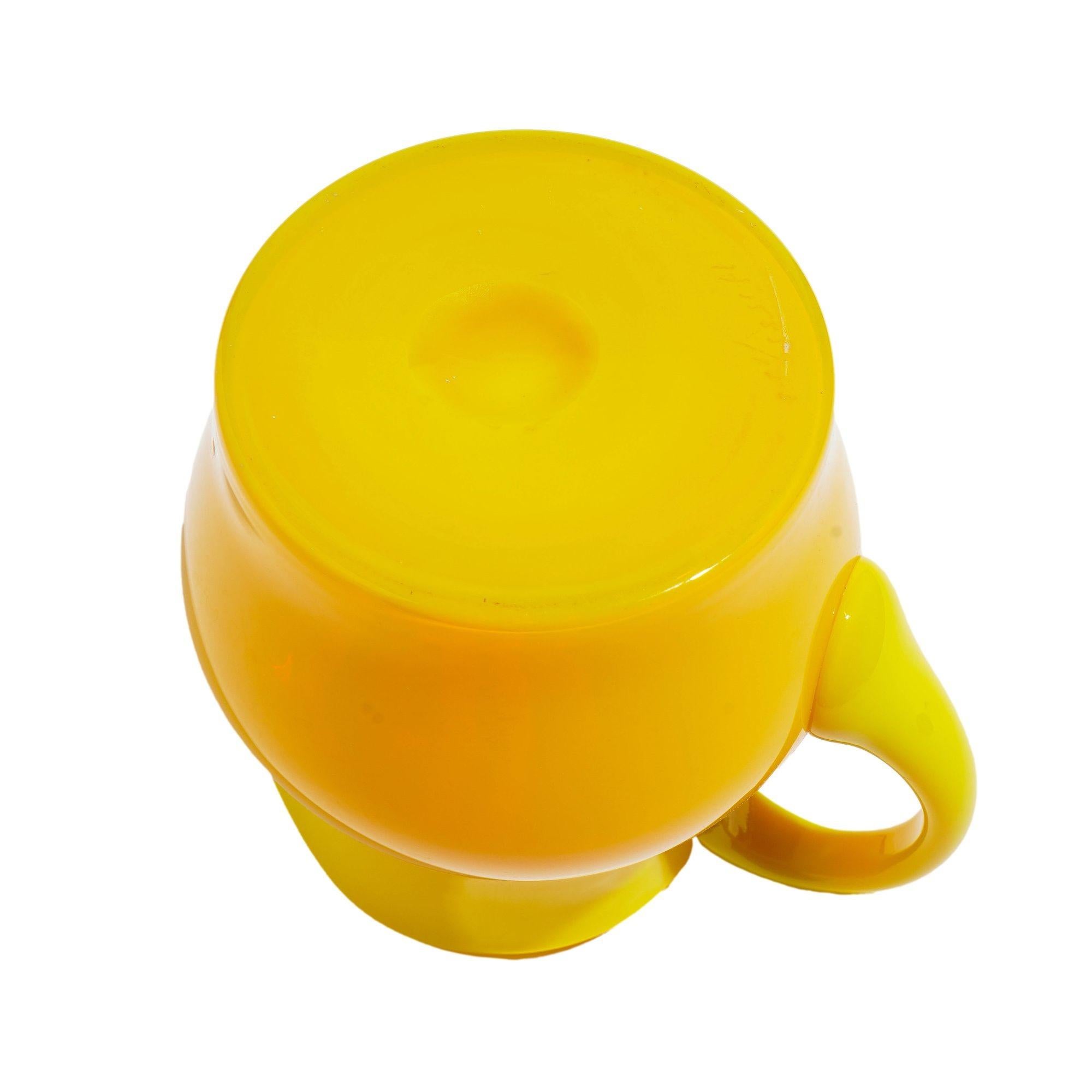 Kadmiumgelber Krug aus geblasenem Opalglas, Vintage im Angebot 5