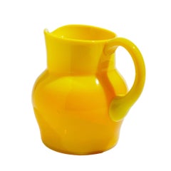 Vintage cadmium yellow opaline blown glass pitcher