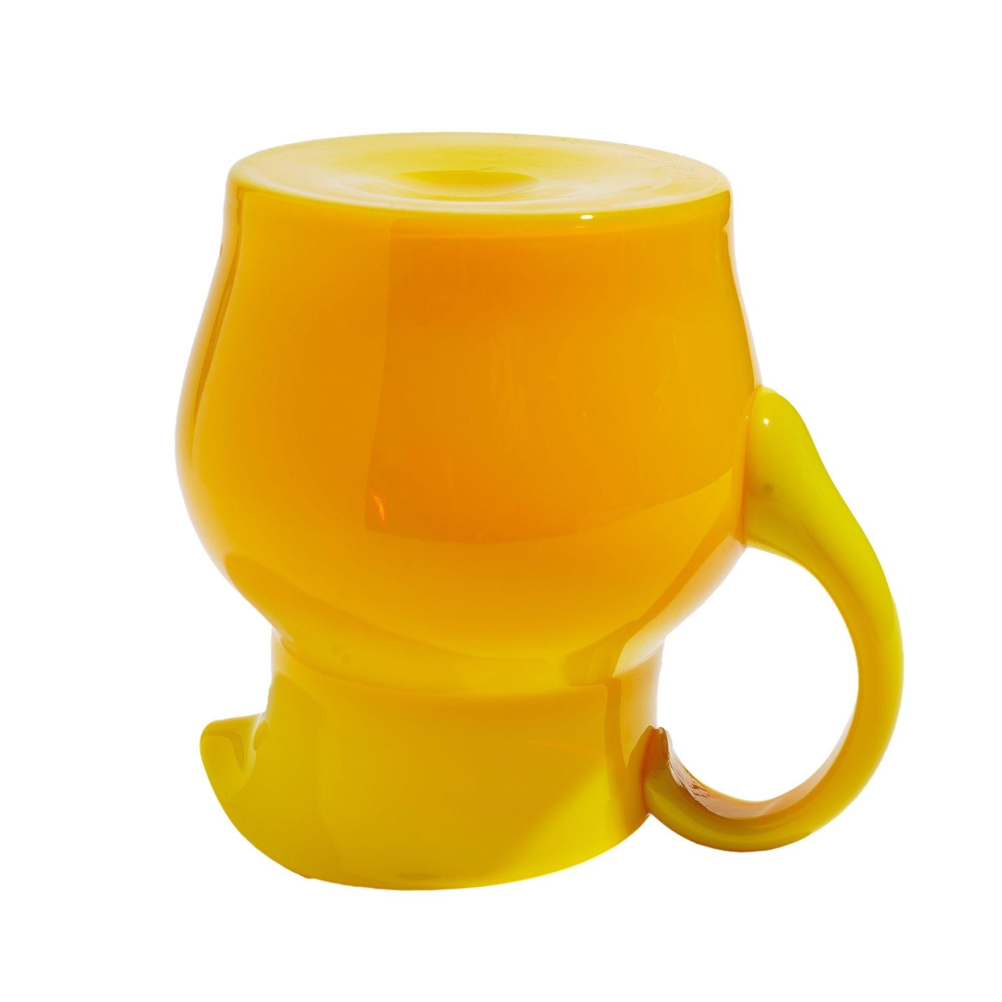 Kadmiumgelber Krug aus geblasenem Opalglas, Vintage im Angebot 4