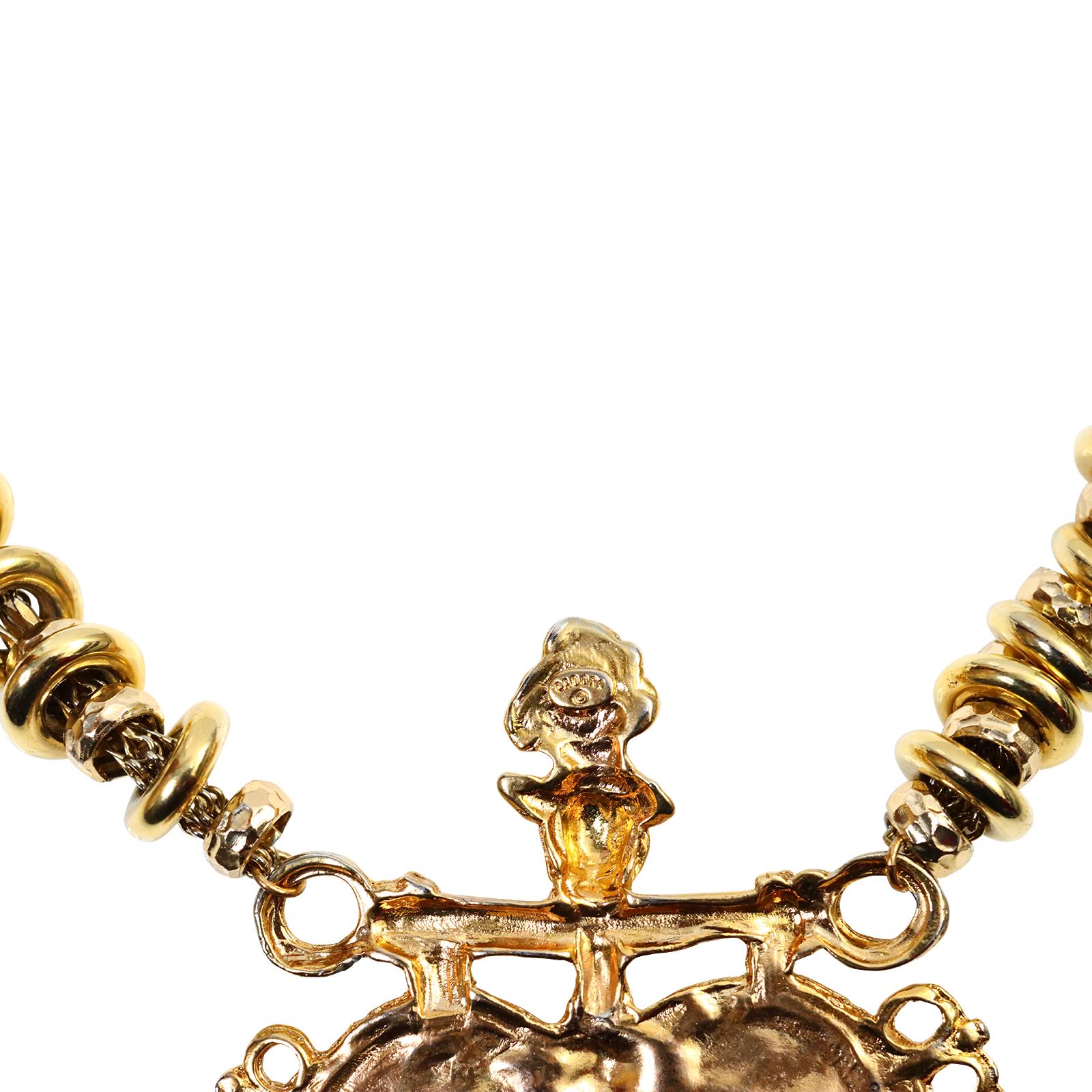 Vintage Cadoro Gold Tone Heart Necklace Circa 1980s 6