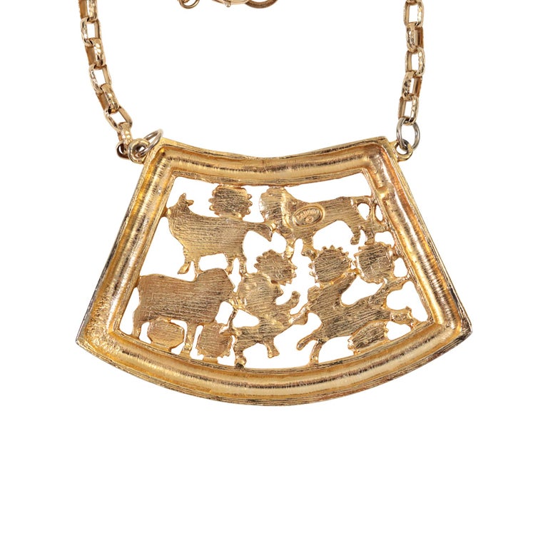 Vintage Cadoro Gold Tone Medallion Choker Necklace, Circa 1980s 