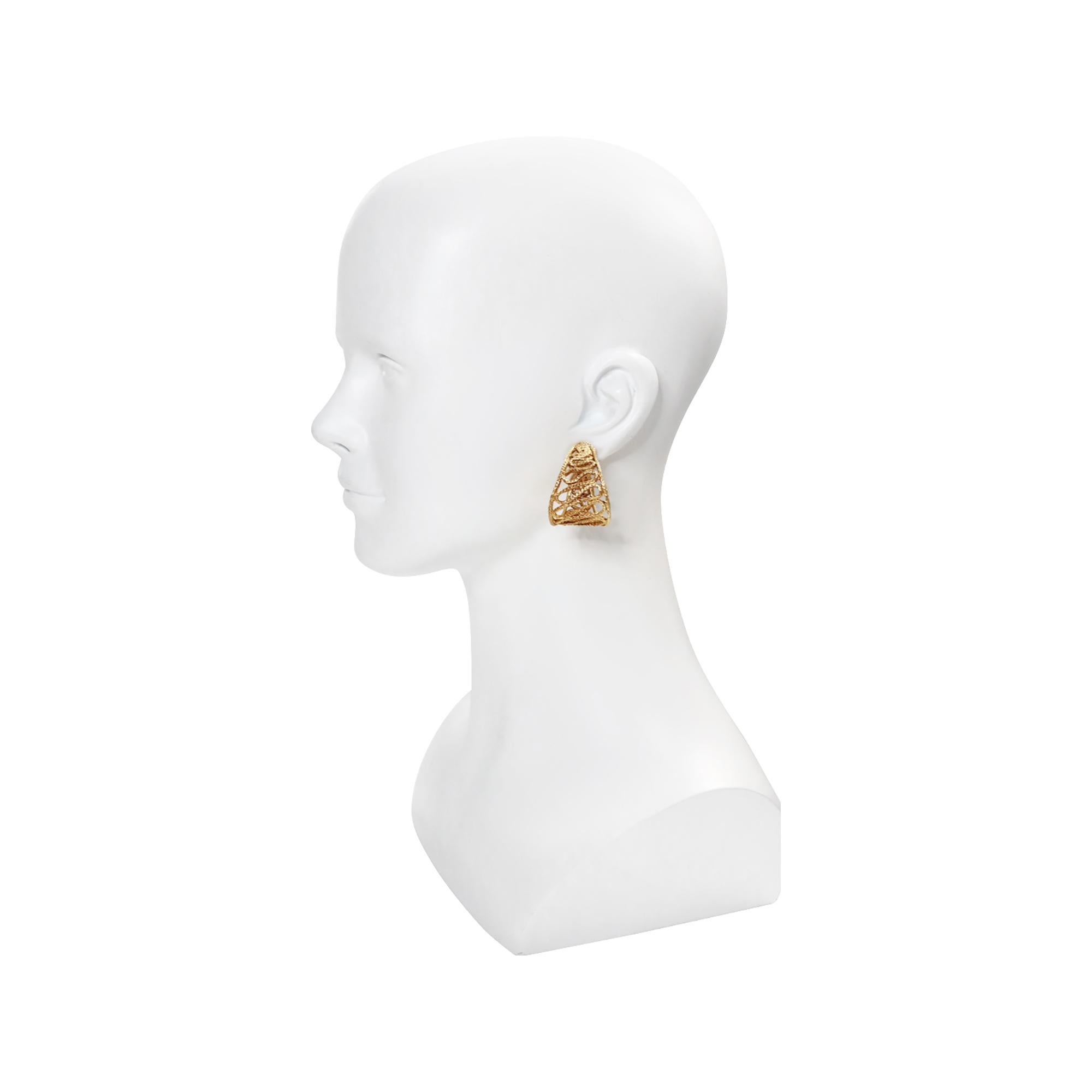 da uomo o donna Cadoro d'epoca in tonalità oro  Orecchini a cerchio larghi circa anni '80 in vendita