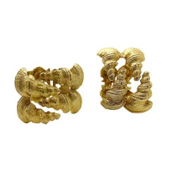 Par de brazaletes de concha Cadoro Vintage Años 60