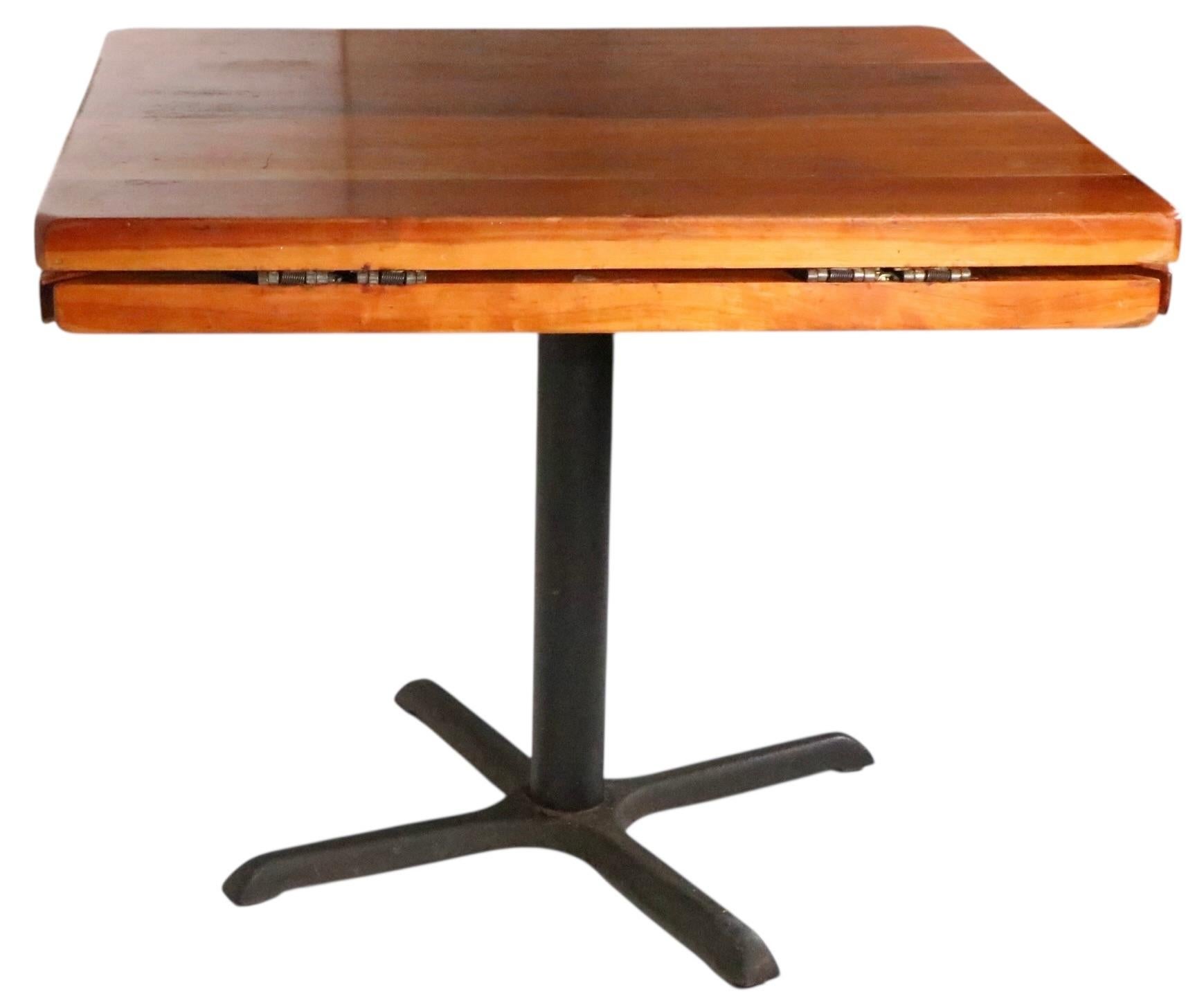 Vintage Cafe Bistro Style Drop Leaf Dining  Table signed DW Brummritt For Sale 3