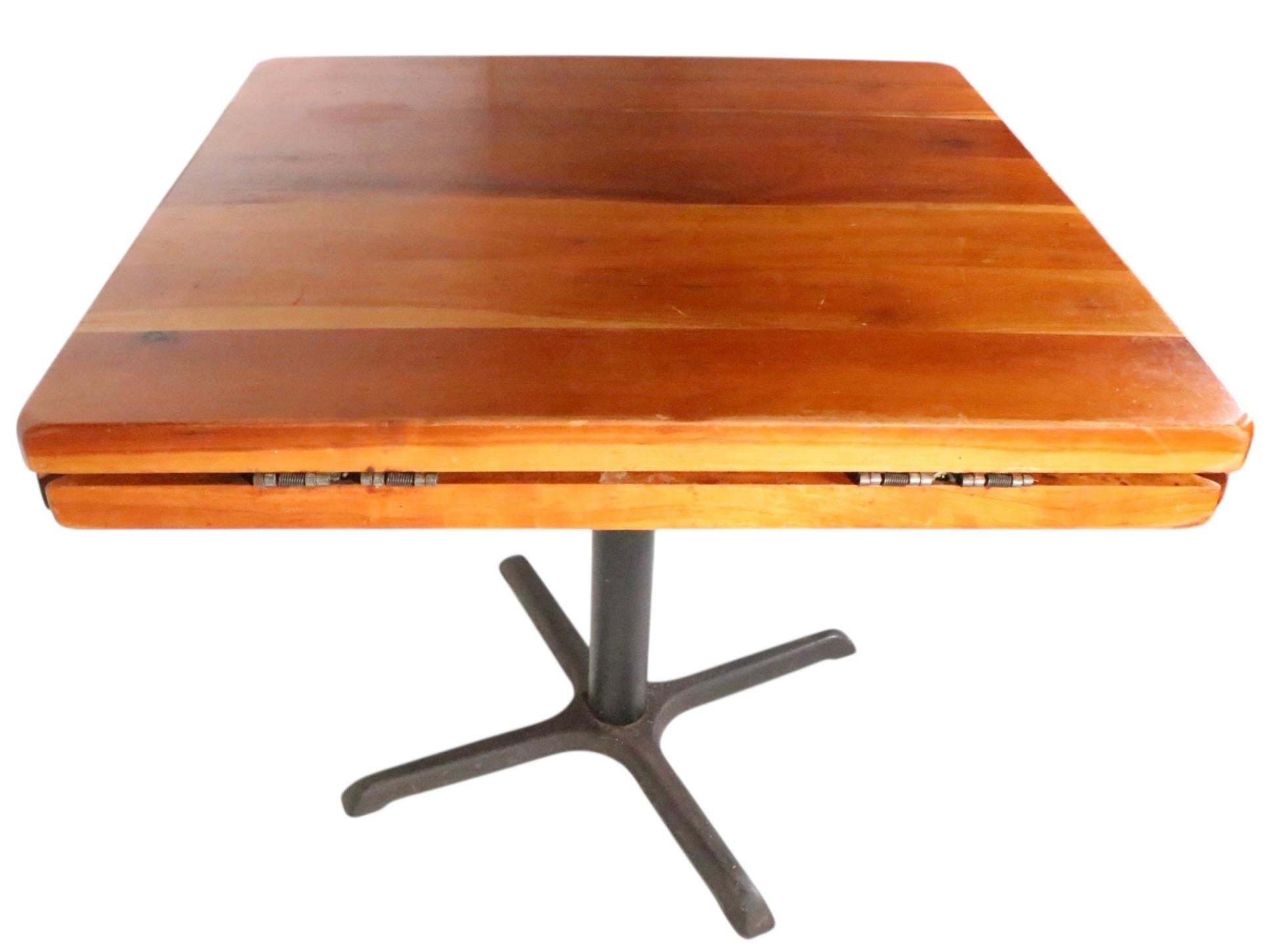 Vintage Cafe Bistro Style Drop Leaf Dining  Table signed DW Brummritt For Sale 4