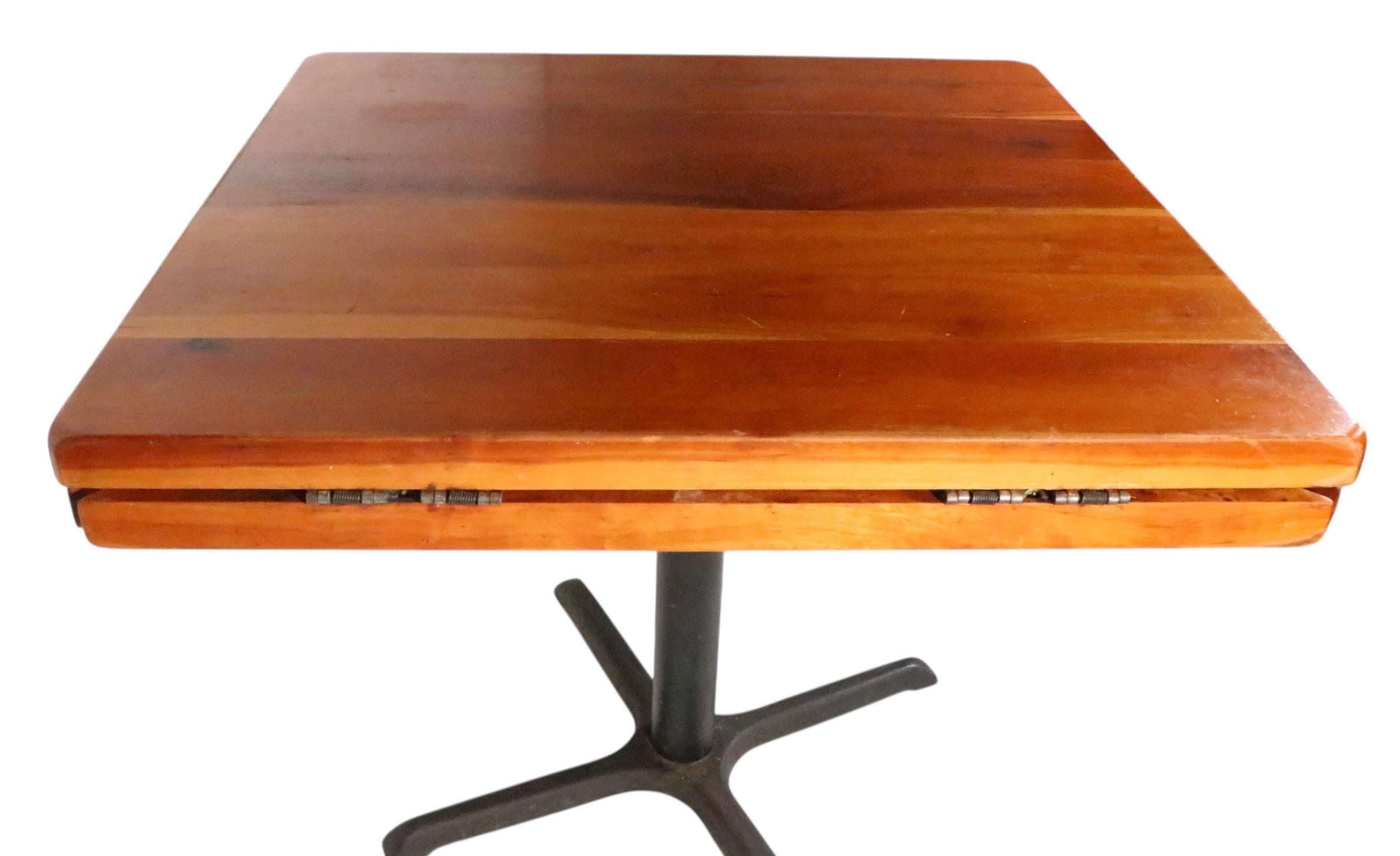 Vintage Cafe Bistro Style Drop Leaf Dining  Table signed DW Brummritt For Sale 5