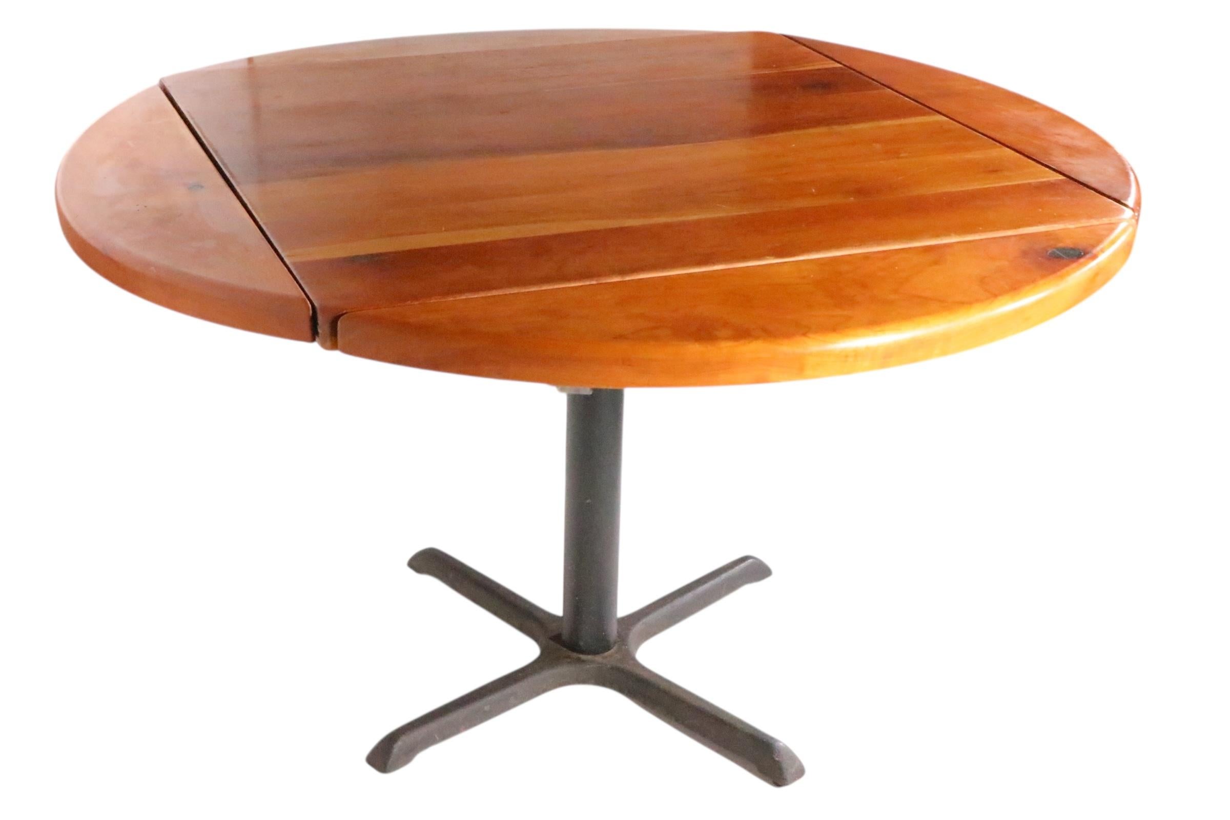 Vintage Cafe Bistro Style Drop Leaf Dining  Table signed DW Brummritt For Sale 8