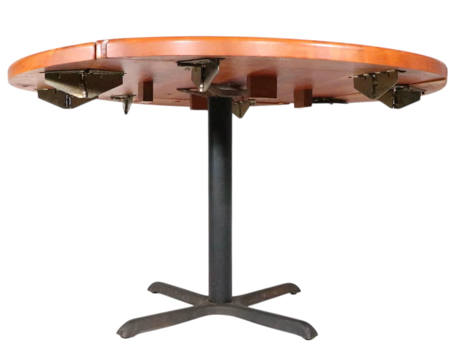 Rustic Vintage Cafe Bistro Style Drop Leaf Dining  Table signed DW Brummritt For Sale