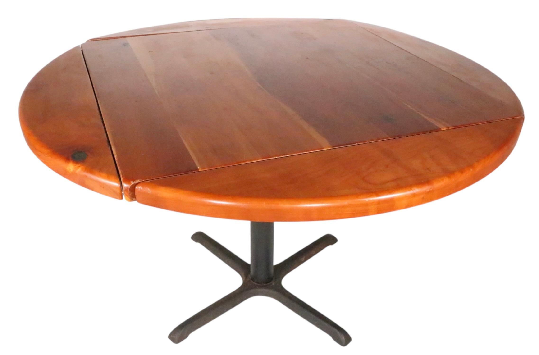 American Vintage Cafe Bistro Style Drop Leaf Dining  Table signed DW Brummritt For Sale