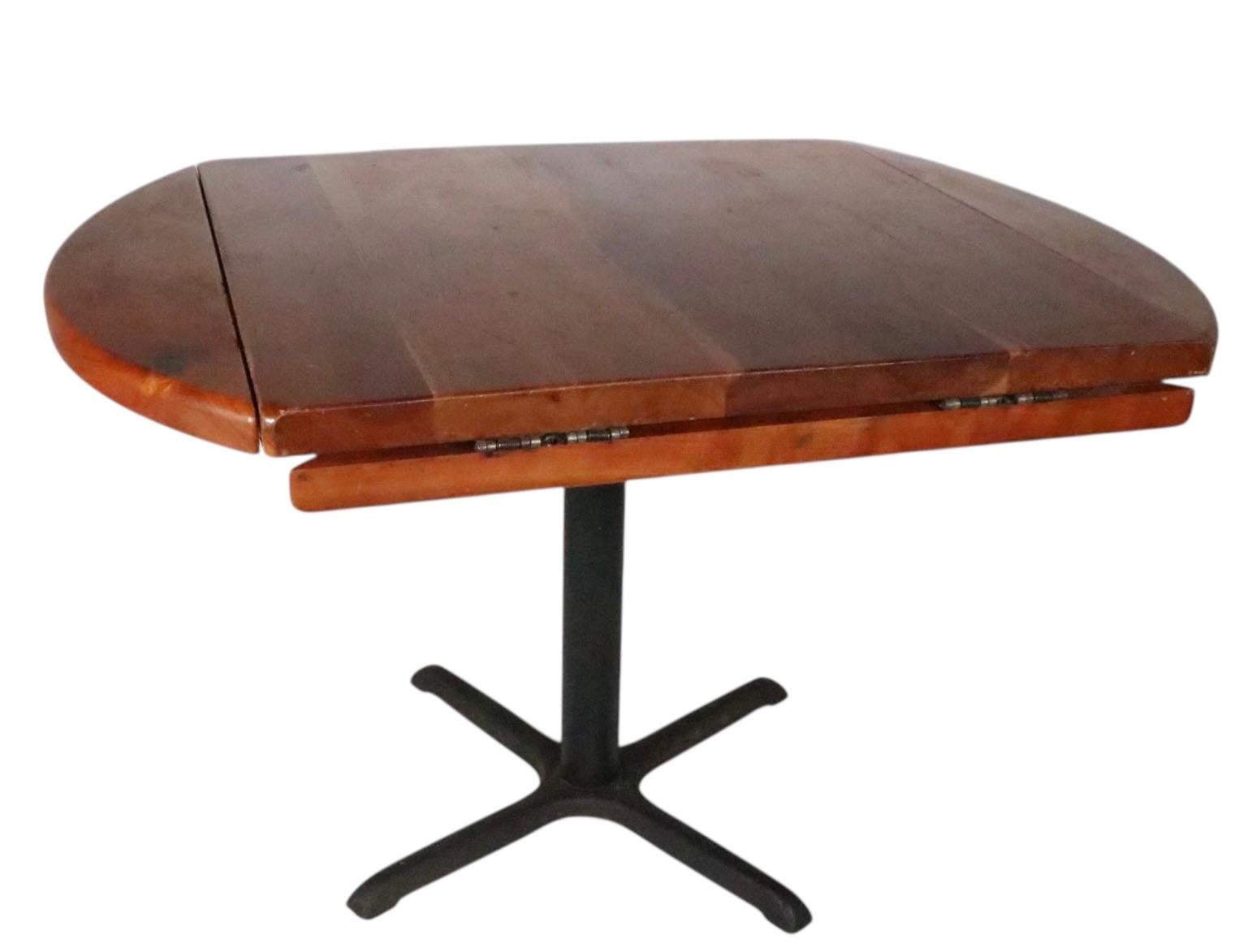 20th Century Vintage Cafe Bistro Style Drop Leaf Dining  Table signed DW Brummritt For Sale