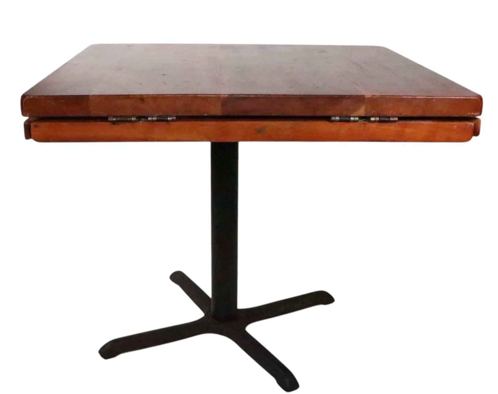 Vintage Cafe Bistro Style Drop Leaf Dining  Table signed DW Brummritt For Sale 1