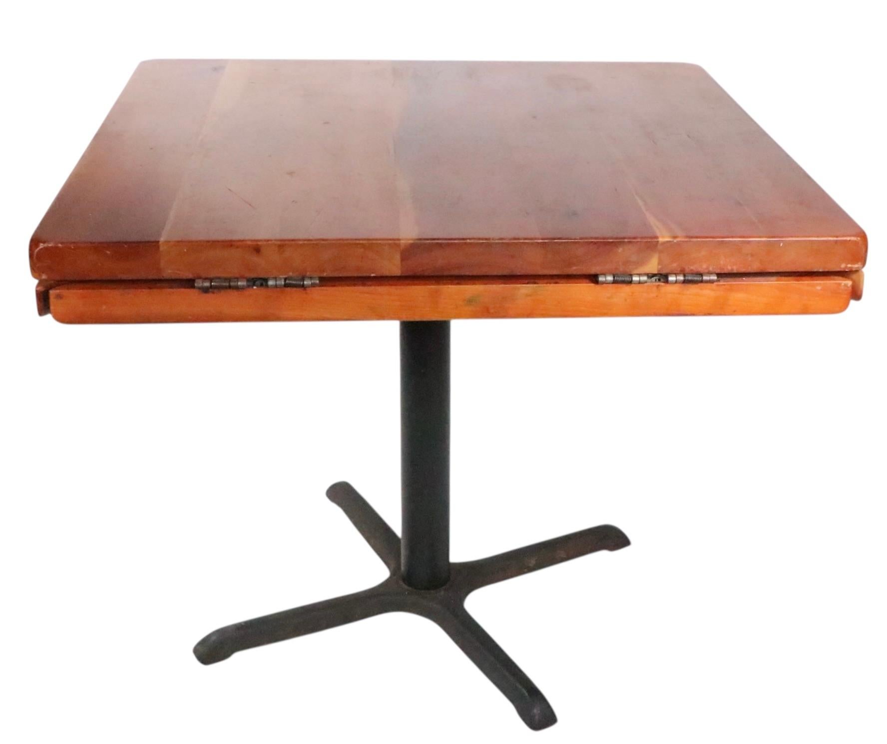 Vintage Cafe Bistro Style Drop Leaf Dining  Table signed DW Brummritt For Sale 2