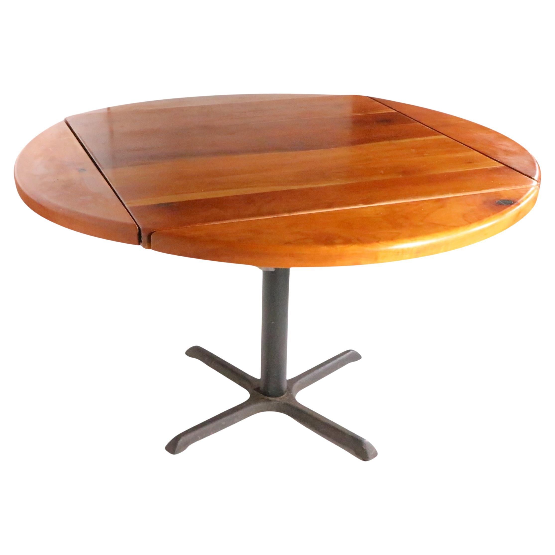 Vintage Cafe Bistro Style Drop Leaf Dining  Table signed DW Brummritt For Sale