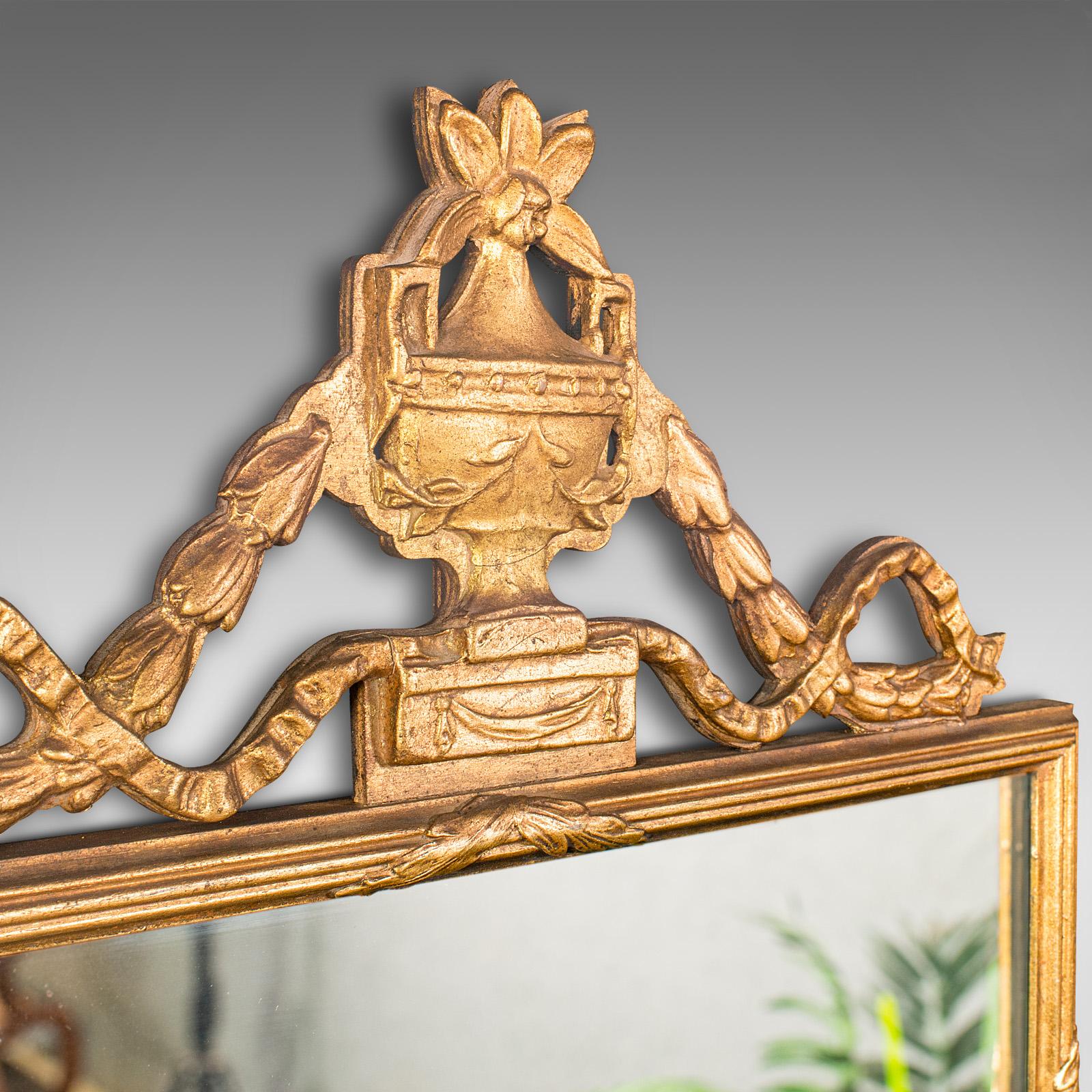 Mid-Century Modern Vintage Cafe Mirror, French, Giltwood, Hall, Overmantle, Mid 20th Century, 1950 For Sale