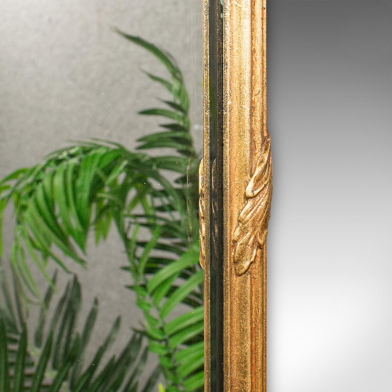 Glass Vintage Cafe Mirror, French, Giltwood, Hall, Overmantle, Mid 20th Century, 1950 For Sale