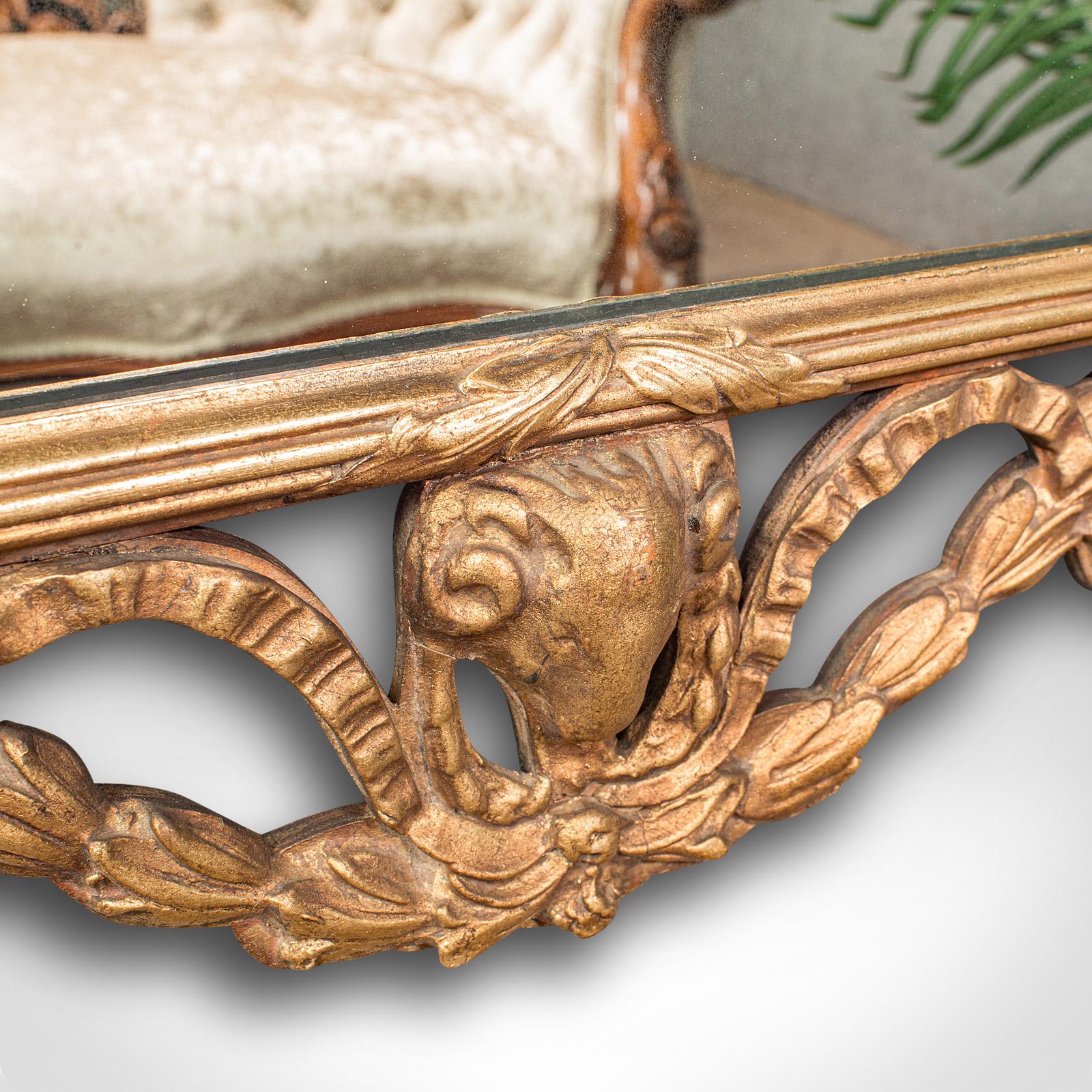 Vintage Cafe Mirror, French, Giltwood, Hall, Overmantle, Mid 20th Century, 1950 For Sale 1
