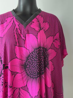 Robe caftan vintage avec imprimé tournesol
