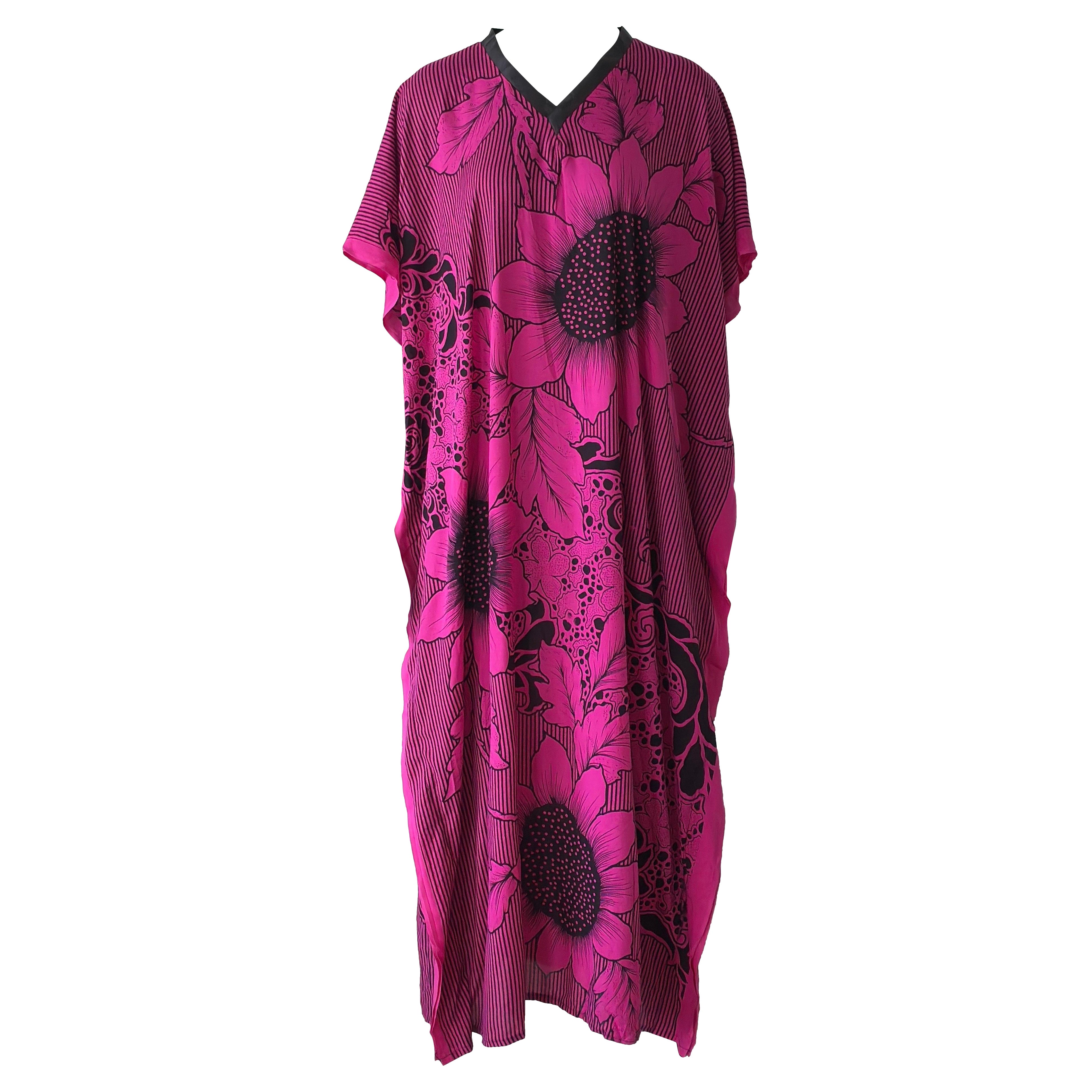 Robe caftan vintage avec imprimé tournesol