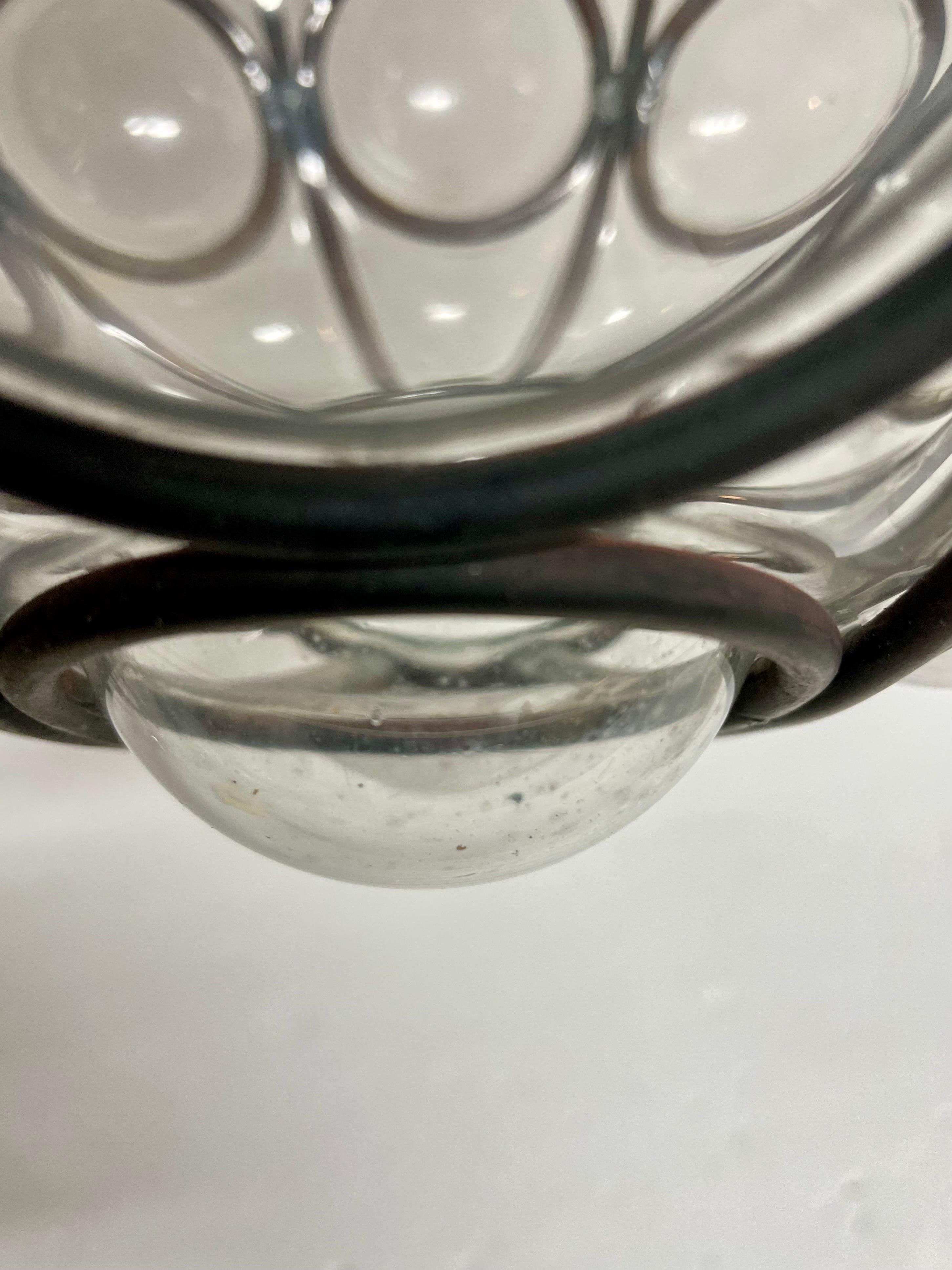 Vintage Caged Bubble Glass Lantern Chandelier 5